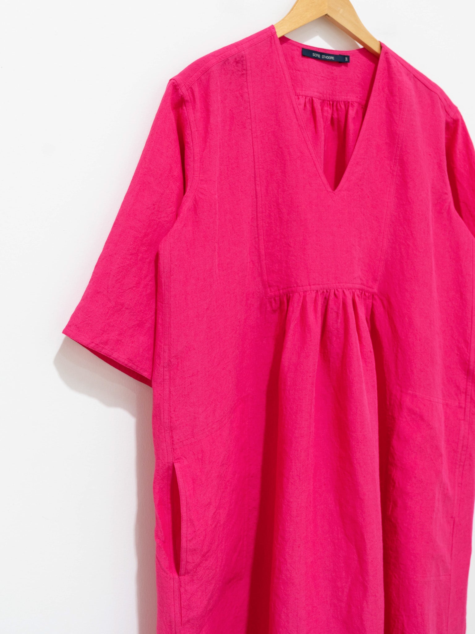 Namu Shop - Sofie D'Hoore Doralynn Linen Dress - Fuschia Pink