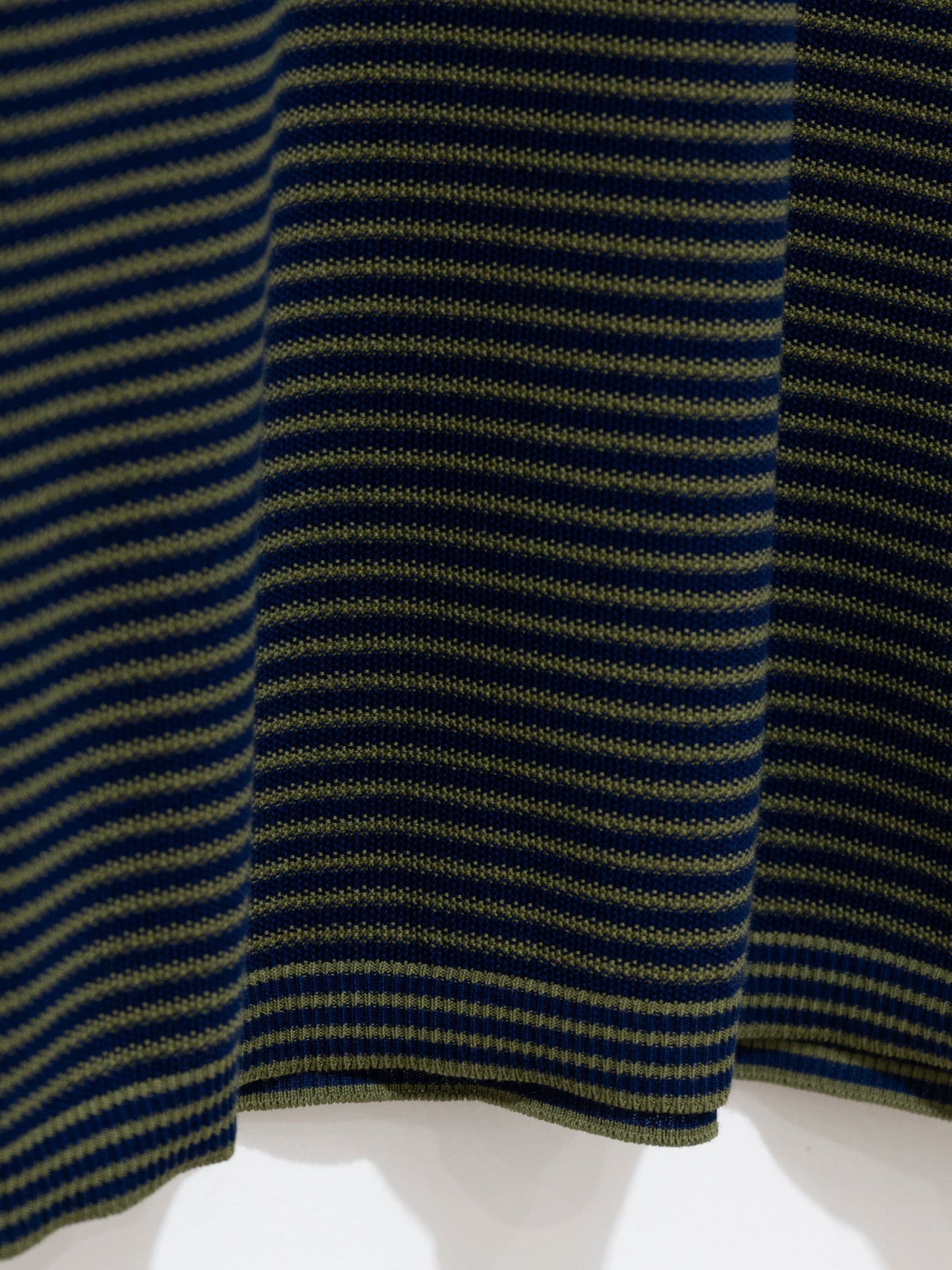 Namu Shop - Kaptain Sunshine Crewneck Knit Border Pocket Tee - Green/Navy