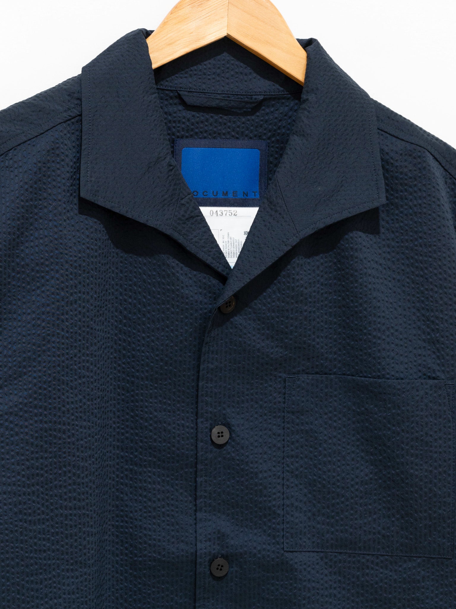 Namu Shop - Document Seersucker Handkerchief Shirt - Navy (restocked)