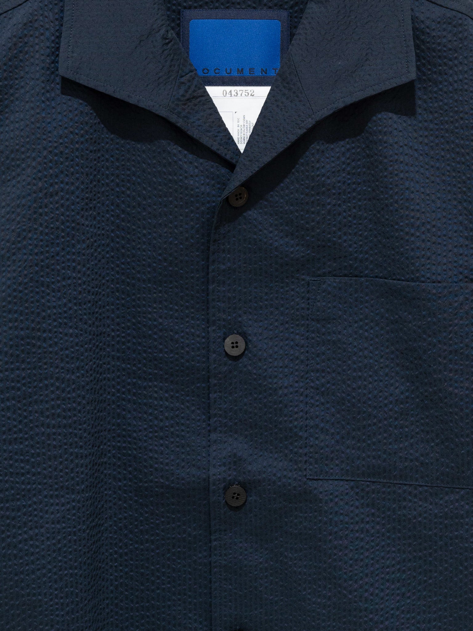Namu Shop - Document Seersucker Handkerchief Shirt - Navy (restocked)