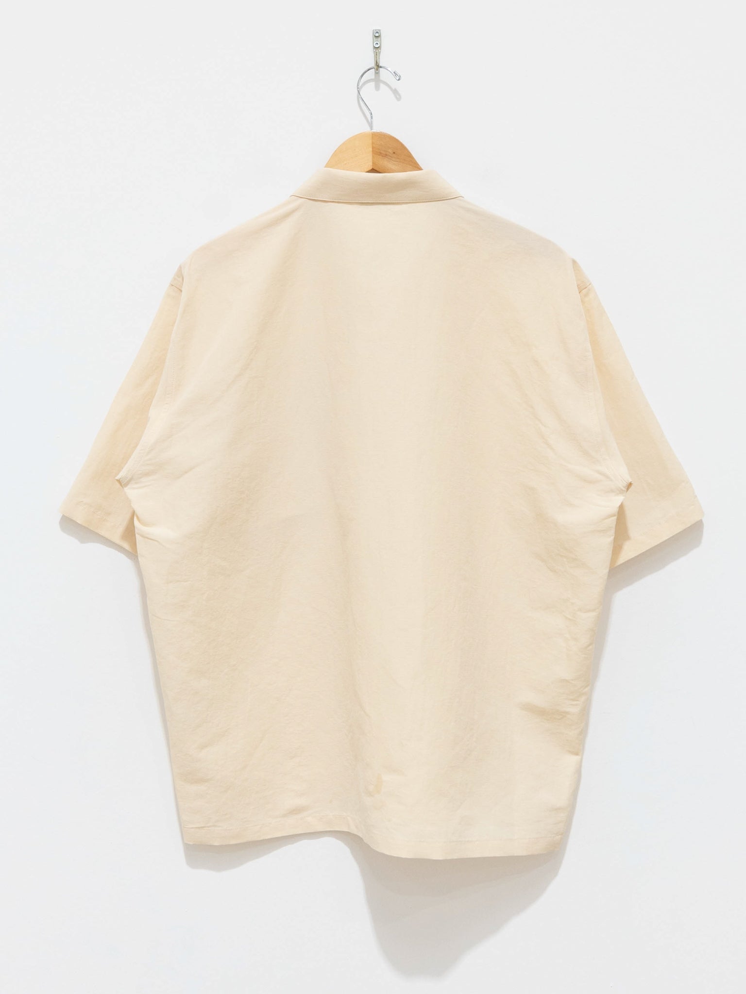 Namu Shop - Auralee High Density Finx Linen Weather Half Sleeve Shirt - Ecru