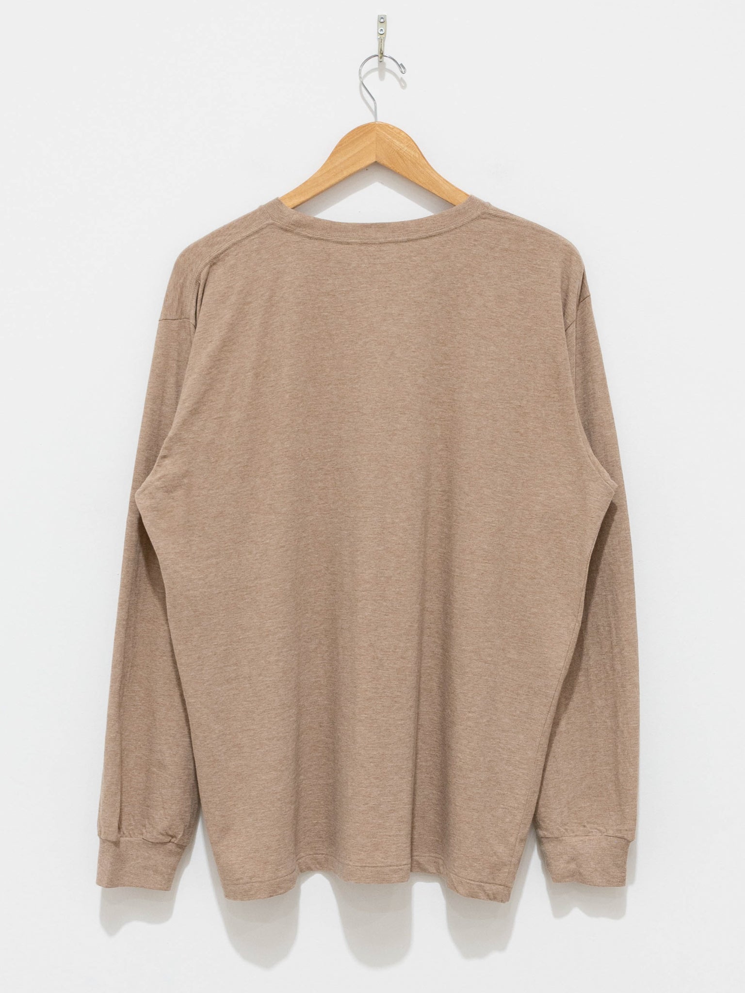 Namu Shop - Auralee Hard Twist Cotton Cashmere L/S Tee - Top Beige (Men’s)