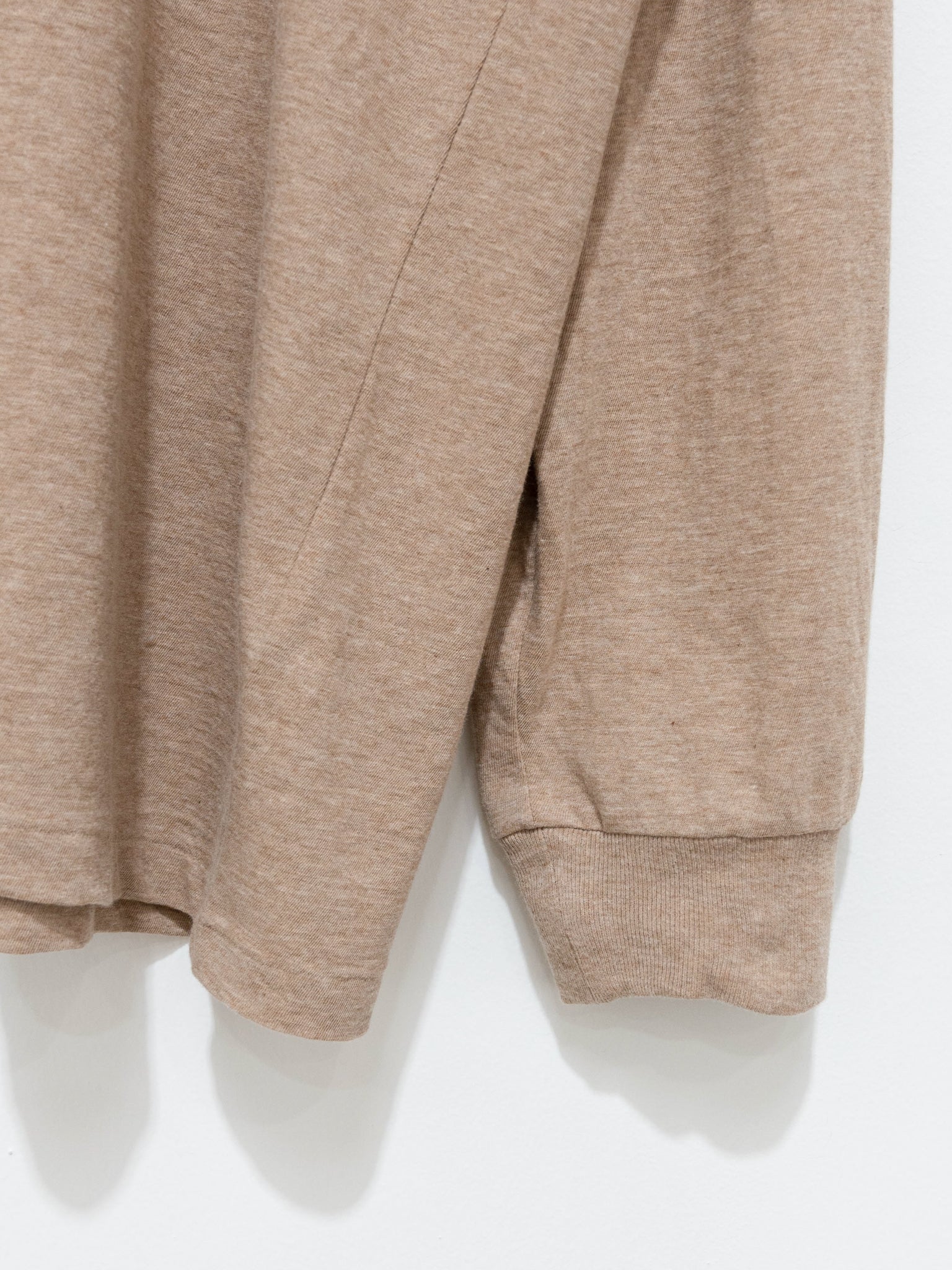 Namu Shop - Auralee Hard Twist Cotton Cashmere L/S Tee - Top Beige (Men’s)