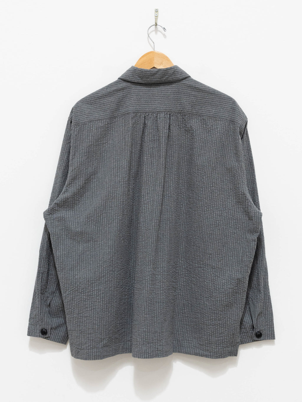 Namu Shop - Fujito Seersucker Shirt Jacket - Gray Stripe