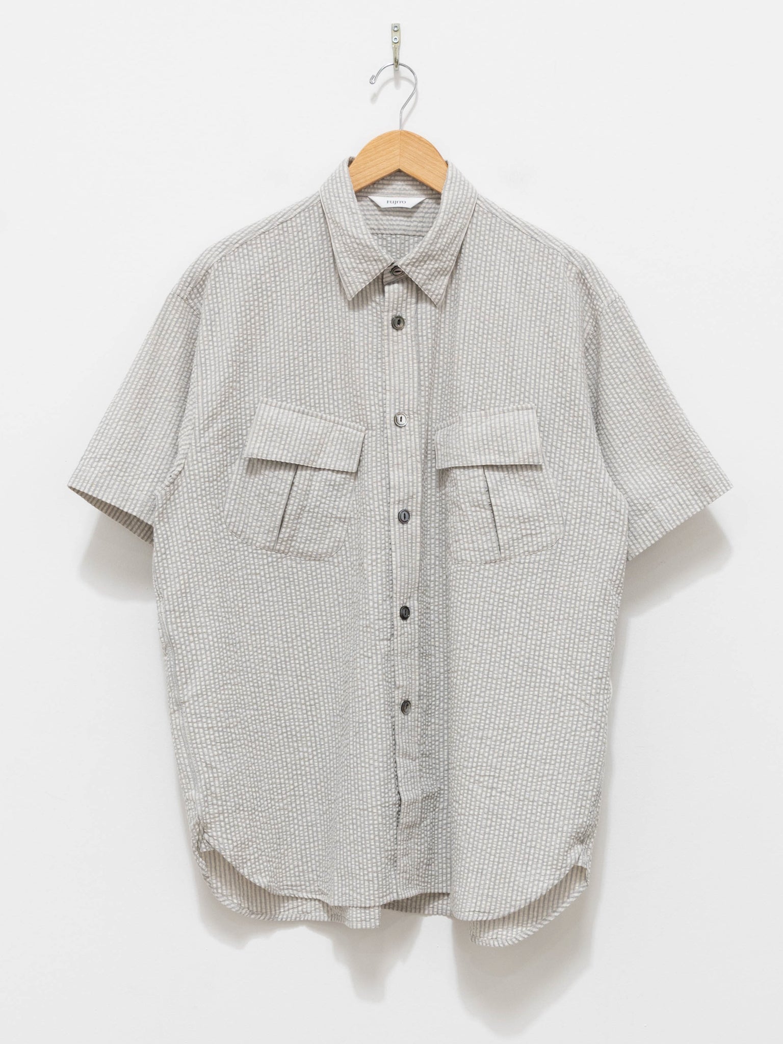 Namu Shop - Fujito S/S Fatigue Shirt - Natural Stripe