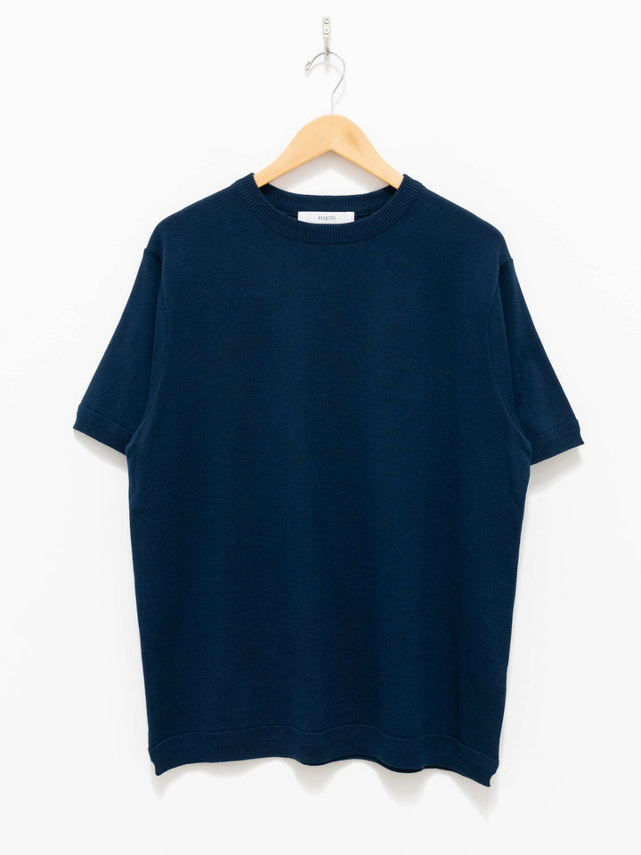 Namu Shop - Fujito Knit T-Shirt - Navy
