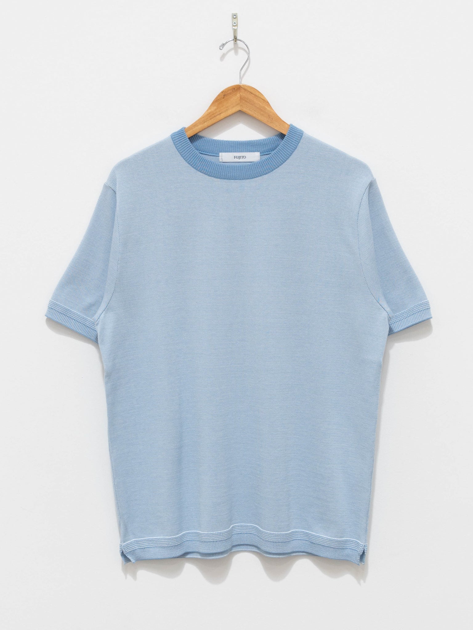 Namu Shop - Fujito Border Knit T-Shirt - Blue Border