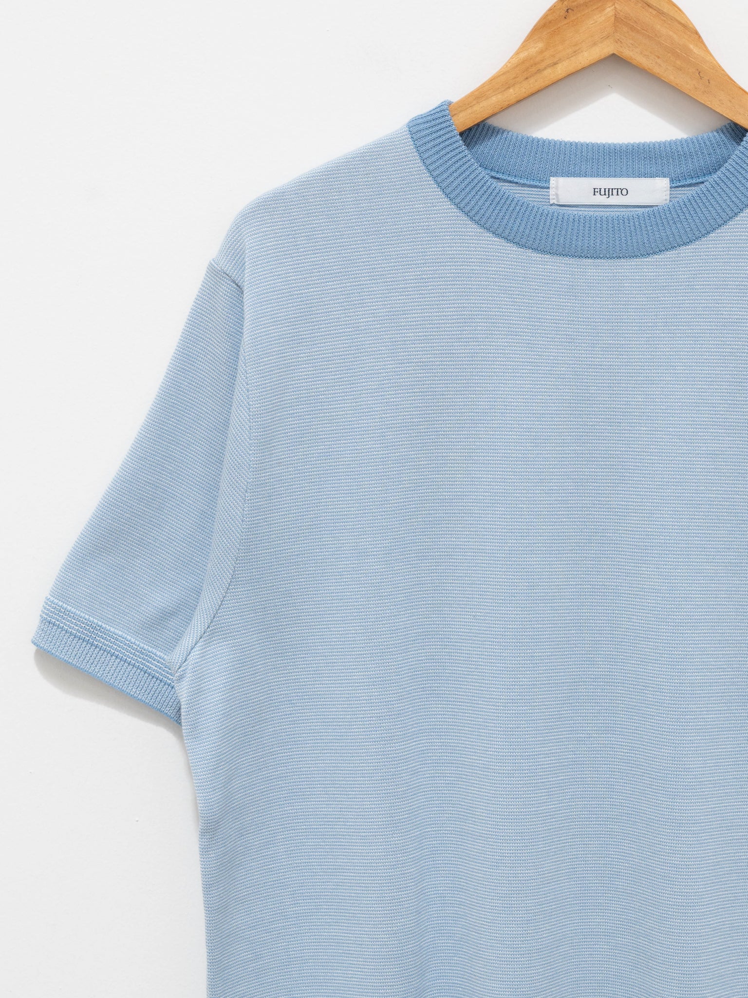 Namu Shop - Fujito Border Knit T-Shirt - Blue Border
