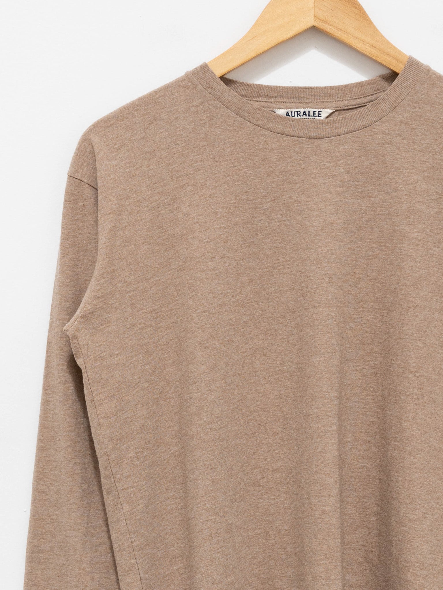 Namu Shop - Auralee Hard Twist Cotton Cashmere L/S Tee - Top Beige (Women’s)
