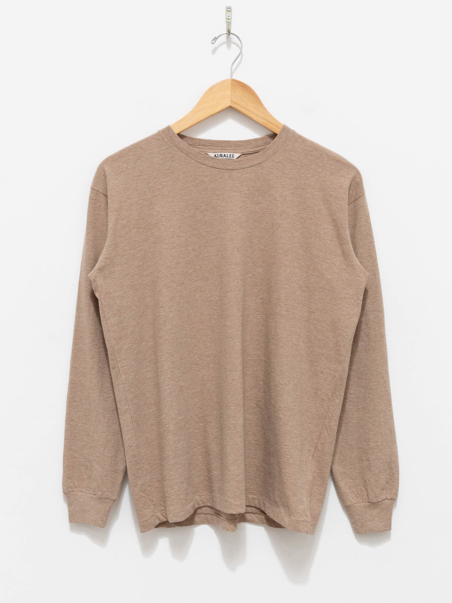 Namu Shop - Auralee Hard Twist Cotton Cashmere L/S Tee - Top Beige (Women’s)