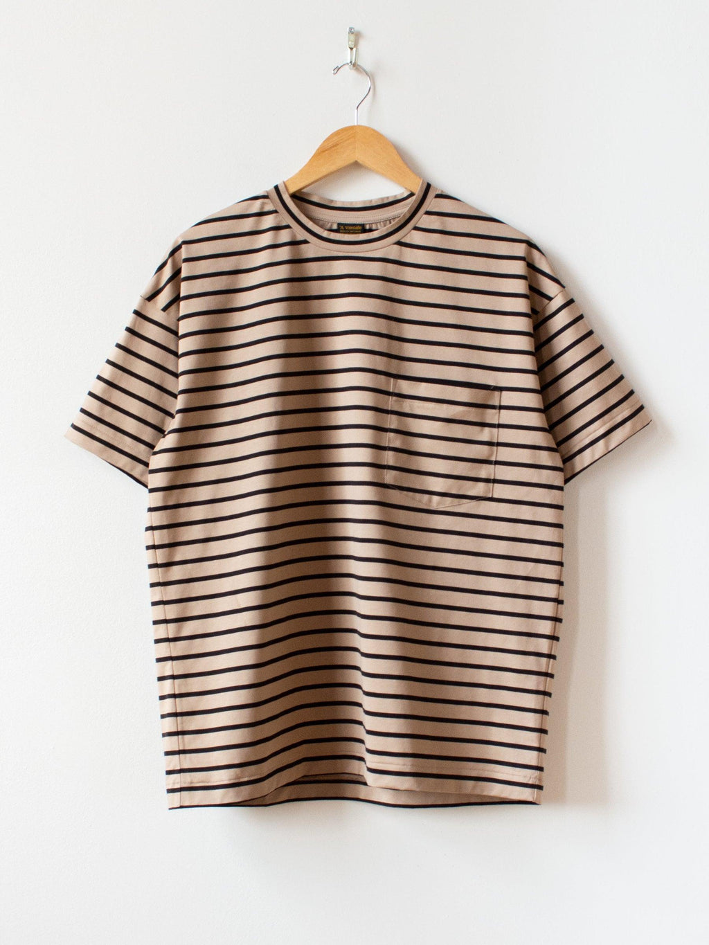 Namu Shop - A Vontade Border S/S T-Shirt - Beige/Black