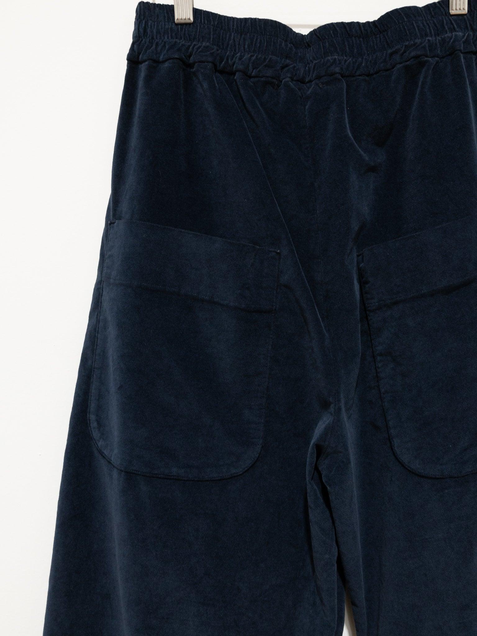 Namu Shop - Album Di Famiglia Bragoni Velvet Trousers - Navy