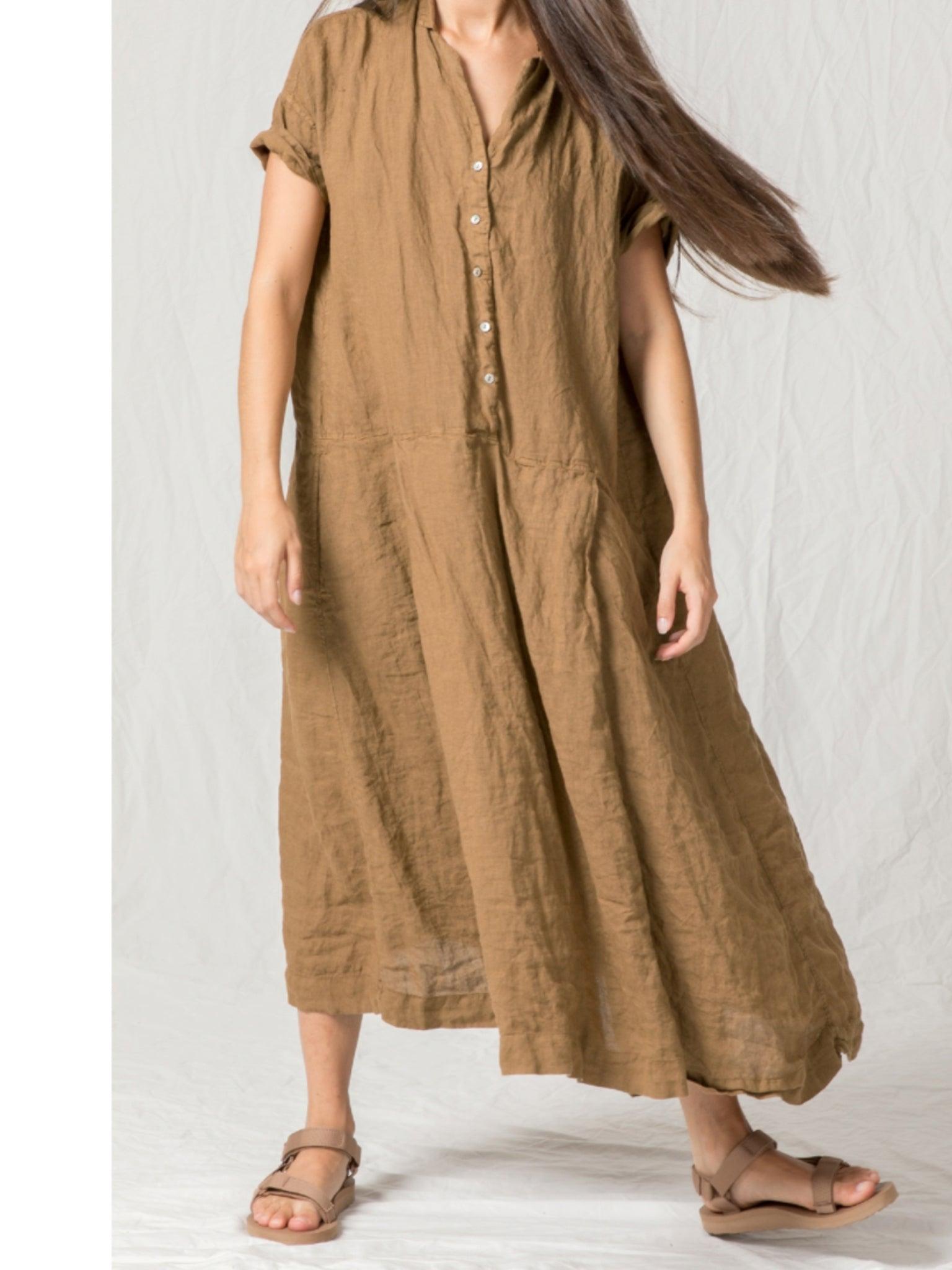 Namu Shop - Album di Famiglia Light Linen Dress - Stone Gray