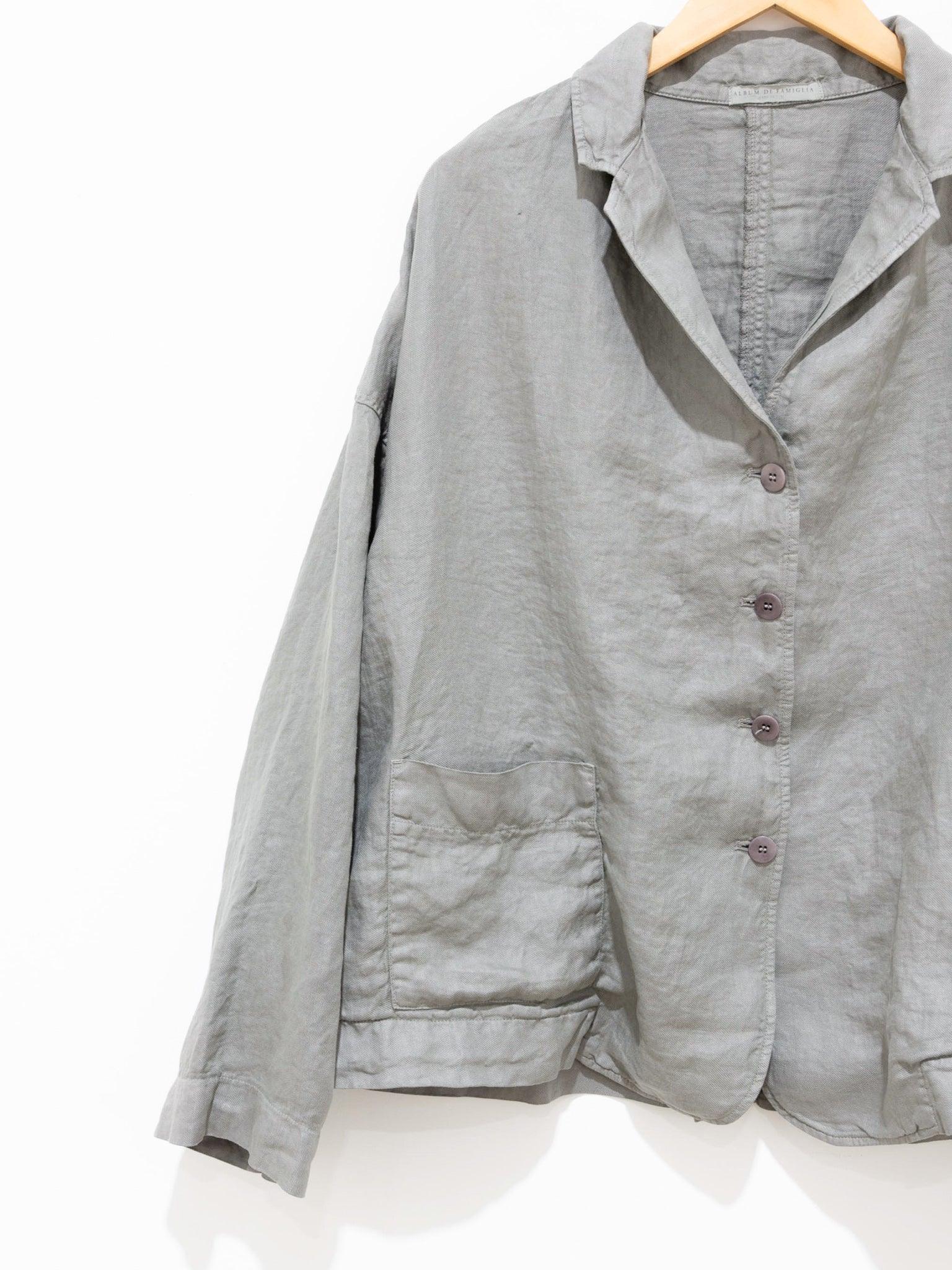 Namu Shop - Album di Famiglia Linen Loose Blazer - Stone Gray