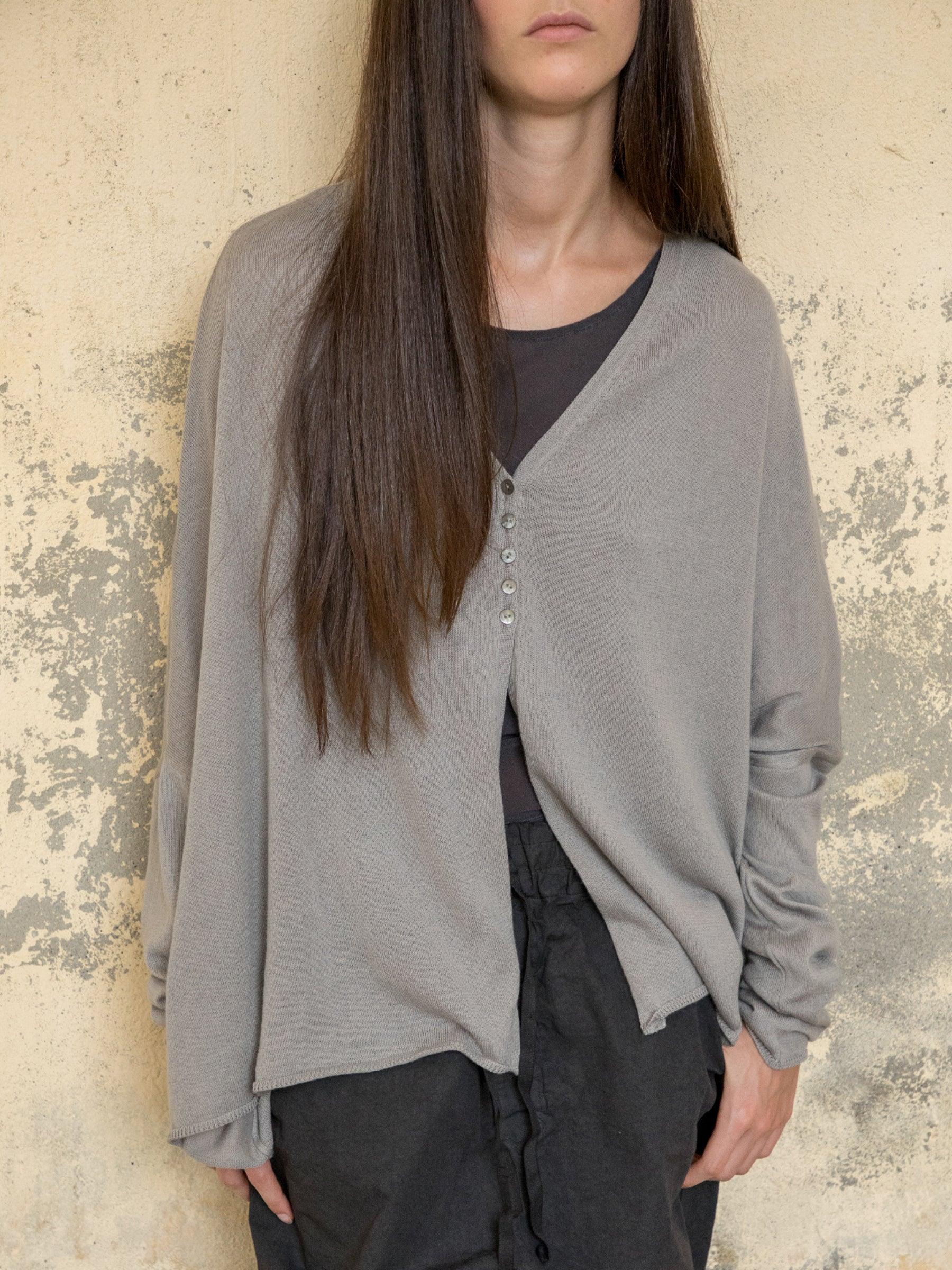 Namu Shop - Album di Famiglia Oversized Knitted Cardigan - Gray