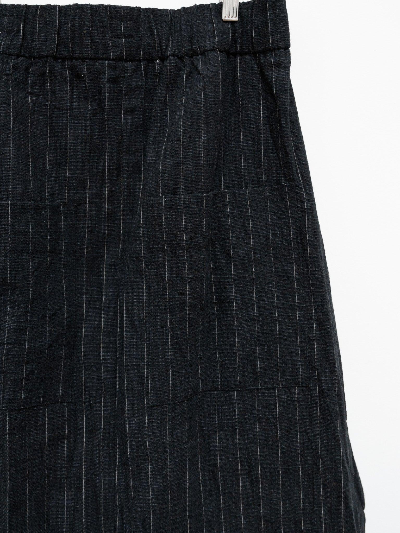 Namu Shop - Album Di Famiglia Pinstripe Skirt - Black (restocked)