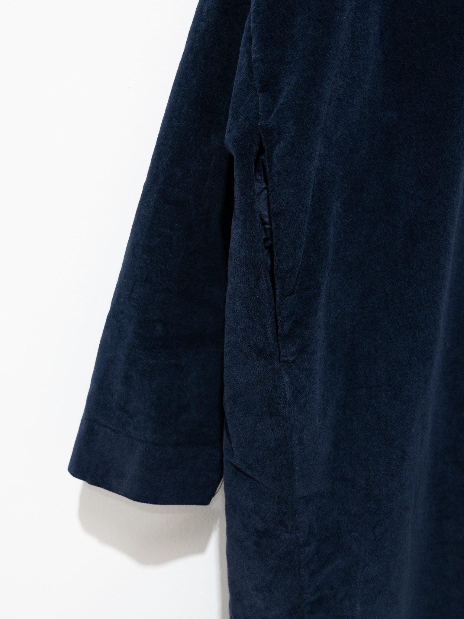 Namu Shop - Album Di Famiglia Velvet Collar Dress - Navy