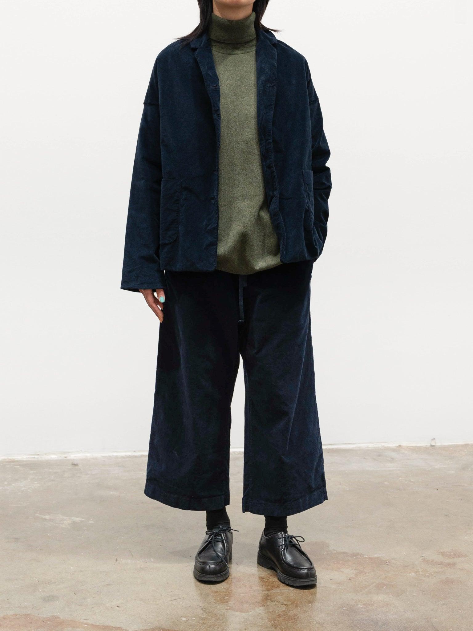Namu Shop - Album Di Famiglia Velvet Loose Blazer - Navy