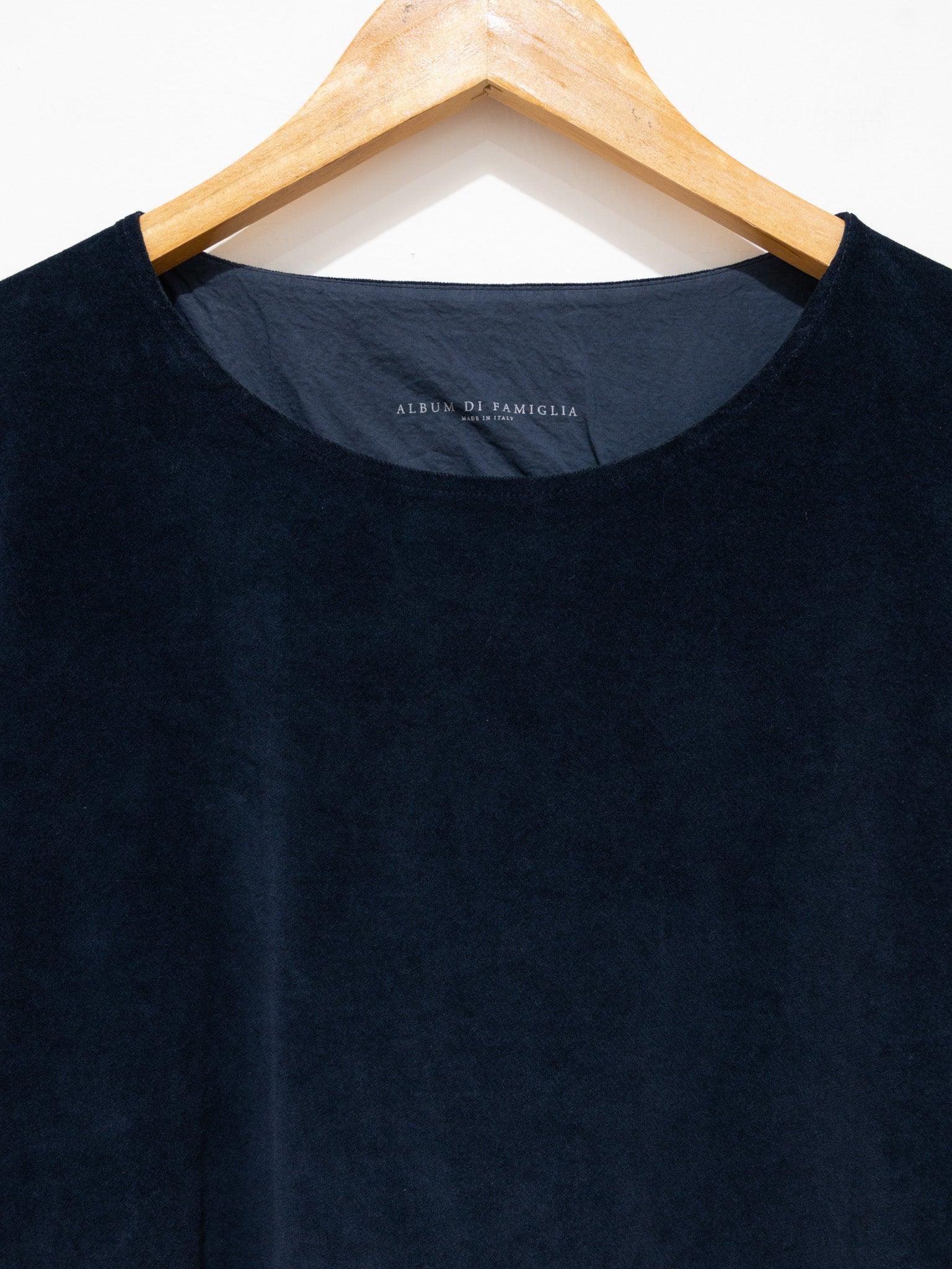 Namu Shop - Album Di Famiglia Velvet T-Dress - Navy