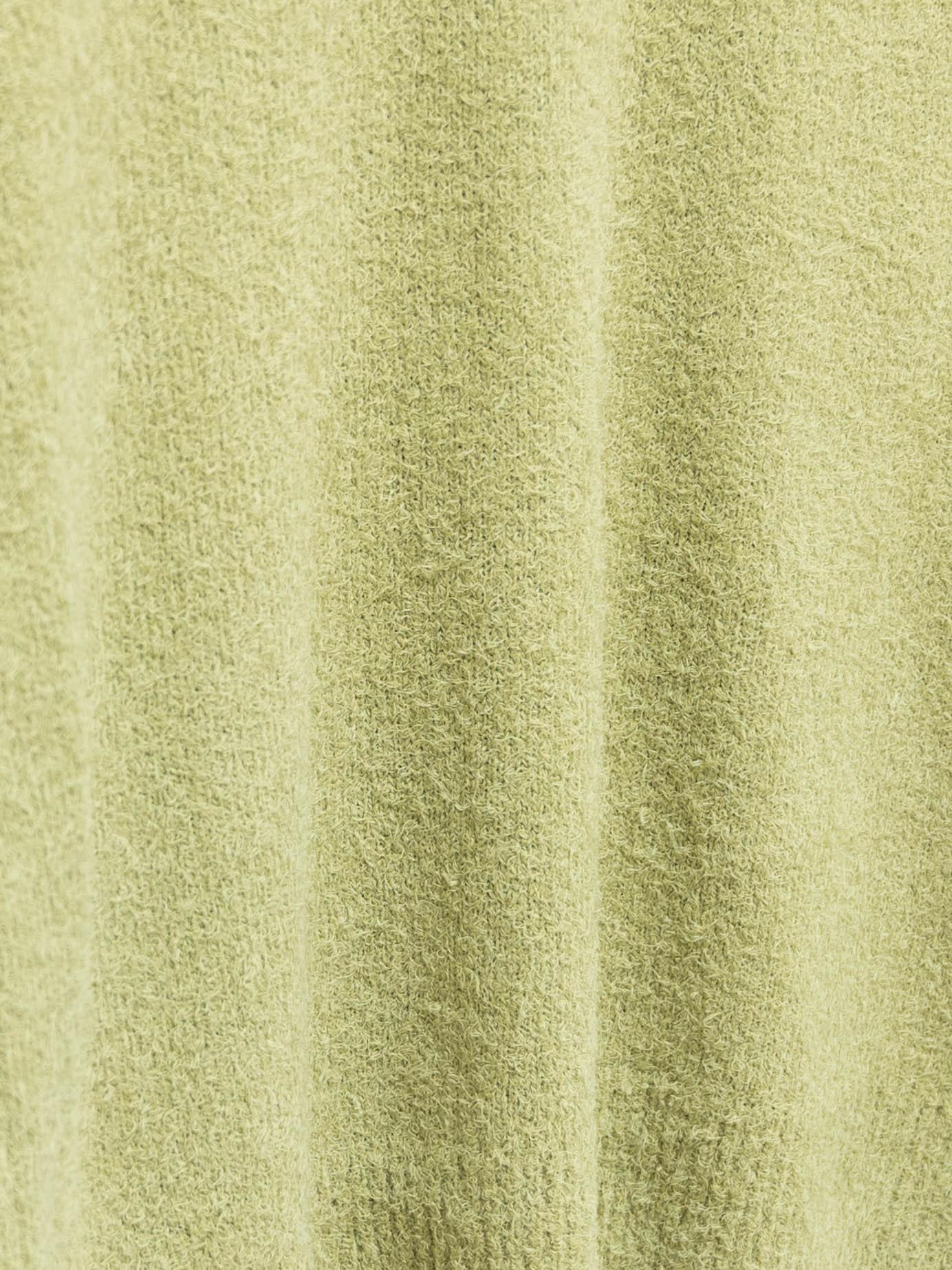 Namu Shop - Auralee Cotton Linen Cut Shaggy Knit Pullover - Light Green