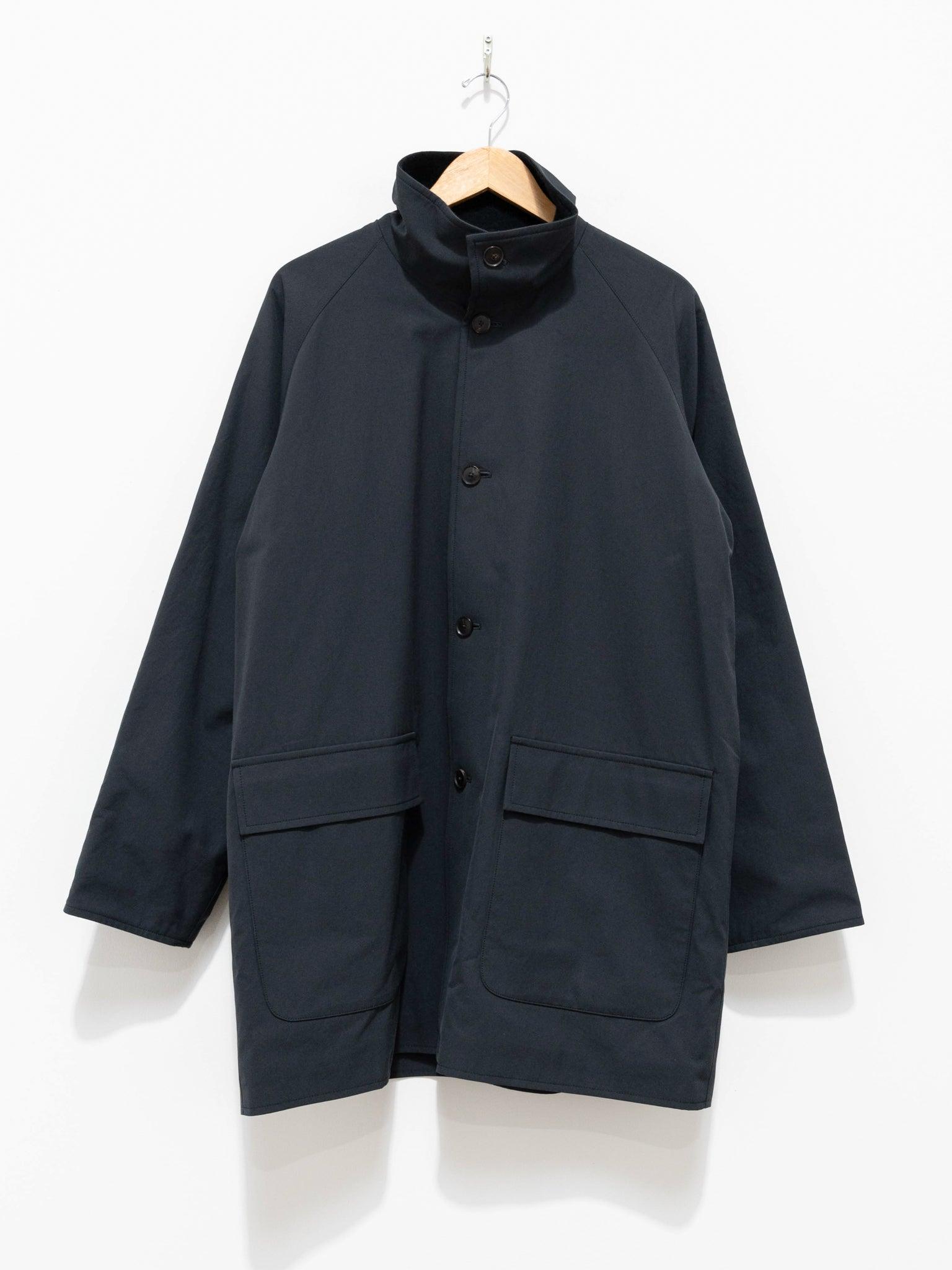 Namu Shop - Auralee Finx Hard Twist Gabardine Blouson Coat - Ink Black Chambray