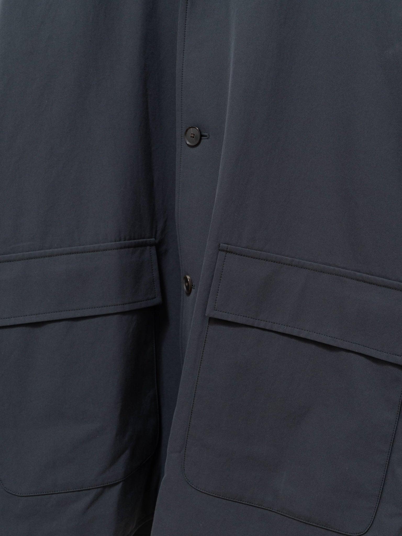 Namu Shop - Auralee Finx Hard Twist Gabardine Blouson Coat - Ink Black Chambray