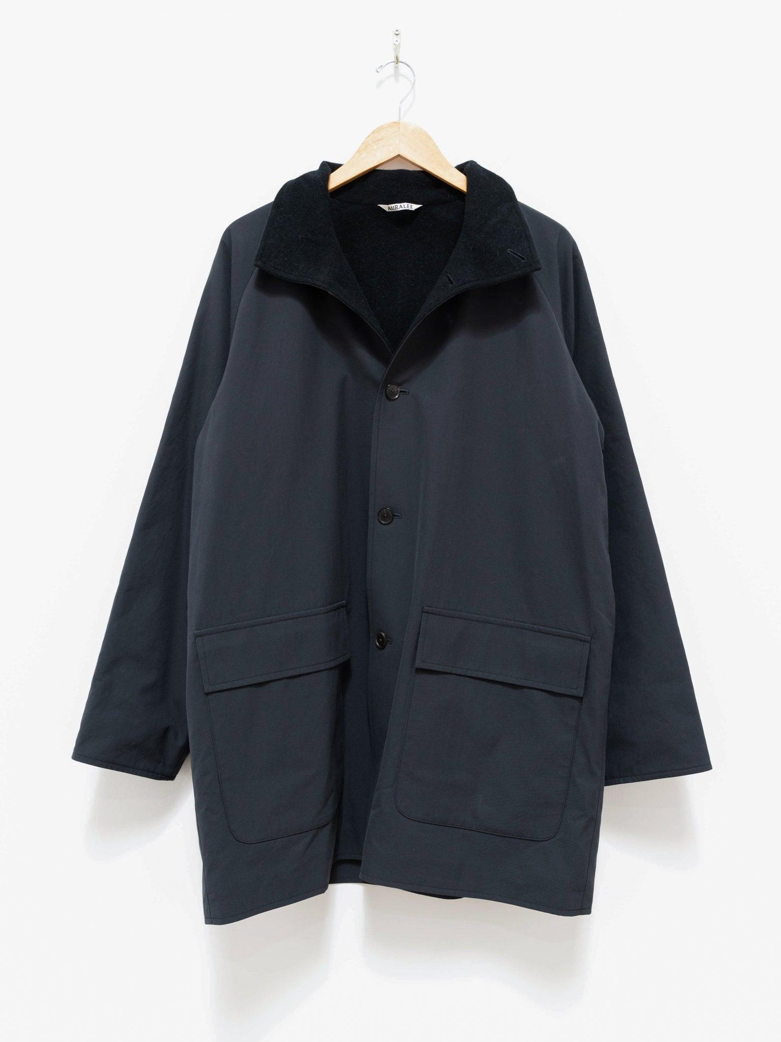 Namu Shop - Auralee Finx Hard Twist Gabardine Blouson Coat - Ink Black Chambray
