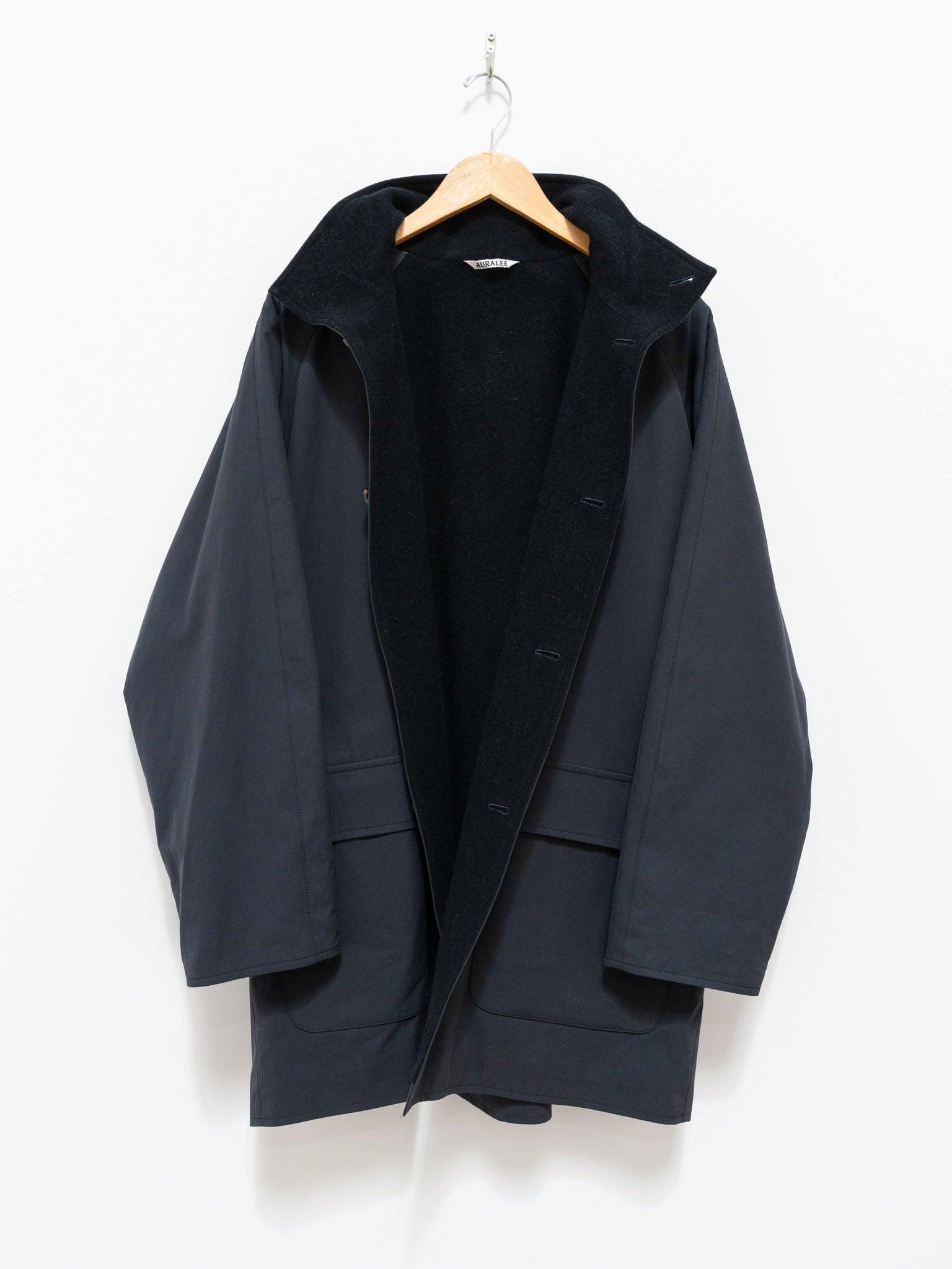 Namu Shop - Auralee Finx Hard Twist Gabardine Blouson Coat - Ink Black Chambray