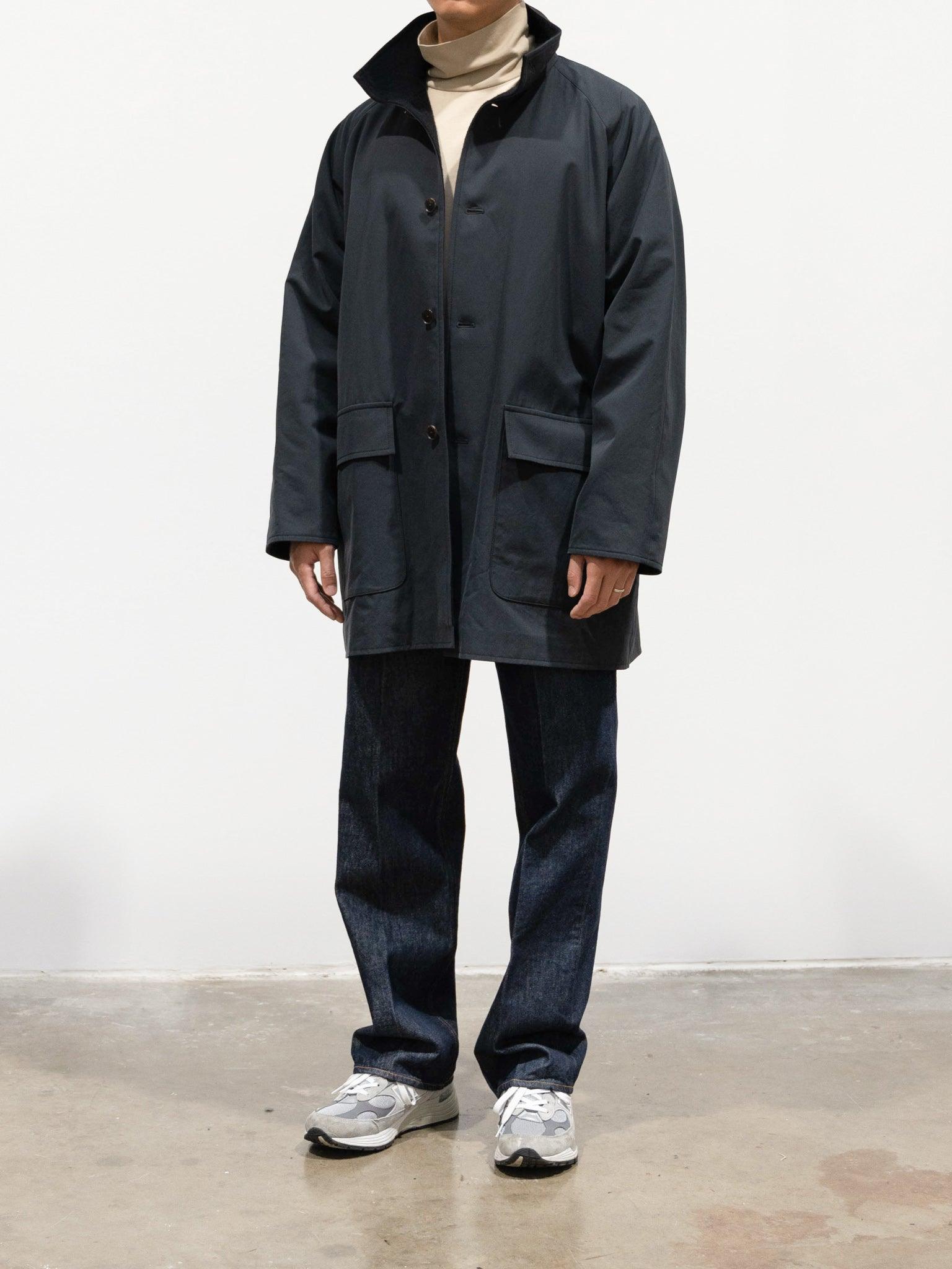 Namu Shop - Auralee Finx Hard Twist Gabardine Blouson Coat - Ink Black Chambray