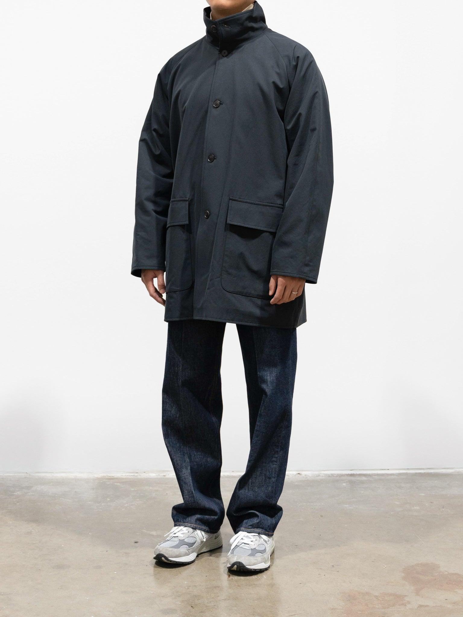 Namu Shop - Auralee Finx Hard Twist Gabardine Blouson Coat - Ink Black Chambray