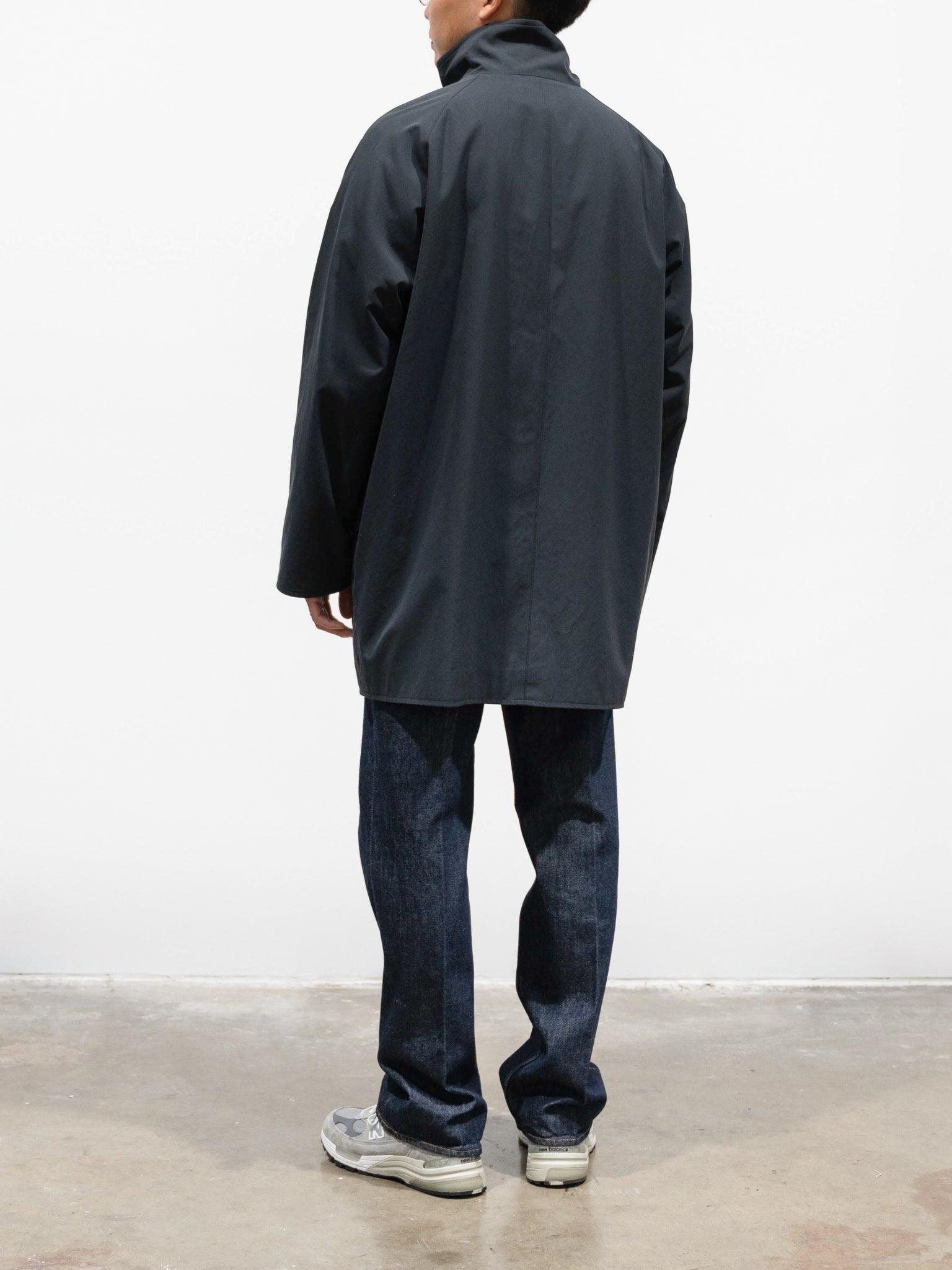 Namu Shop - Auralee Finx Hard Twist Gabardine Blouson Coat - Ink Black Chambray