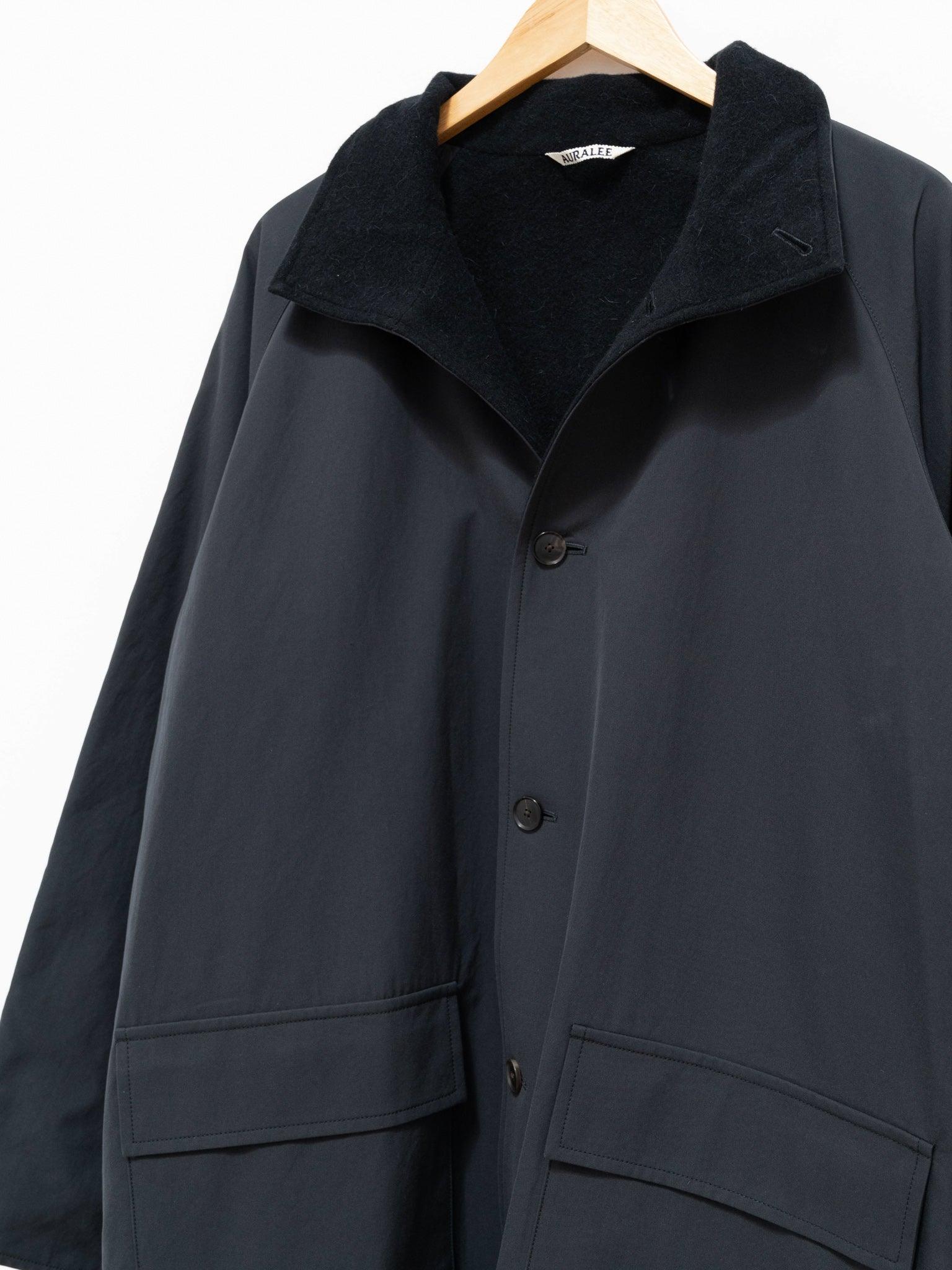 Namu Shop - Auralee Finx Hard Twist Gabardine Blouson Coat - Ink Black Chambray