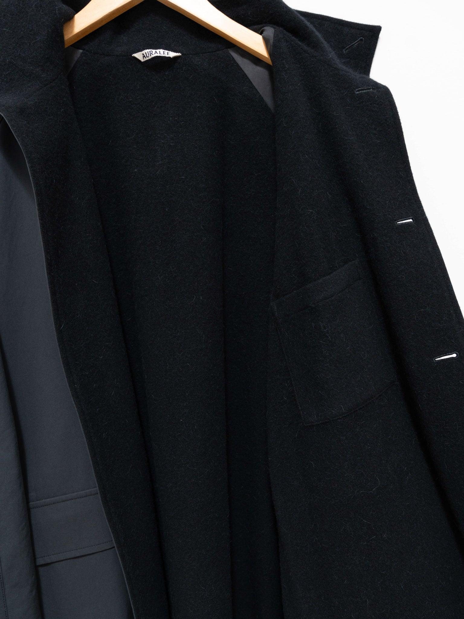 Namu Shop - Auralee Finx Hard Twist Gabardine Blouson Coat - Ink Black Chambray