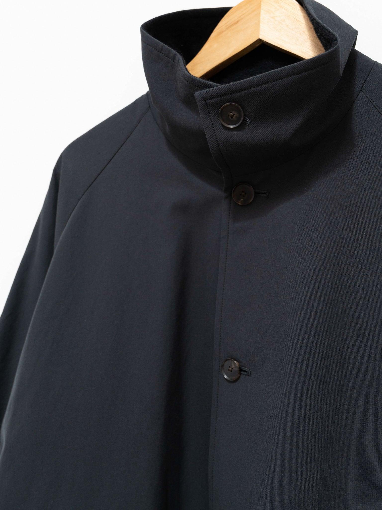 Namu Shop - Auralee Finx Hard Twist Gabardine Blouson Coat - Ink Black Chambray