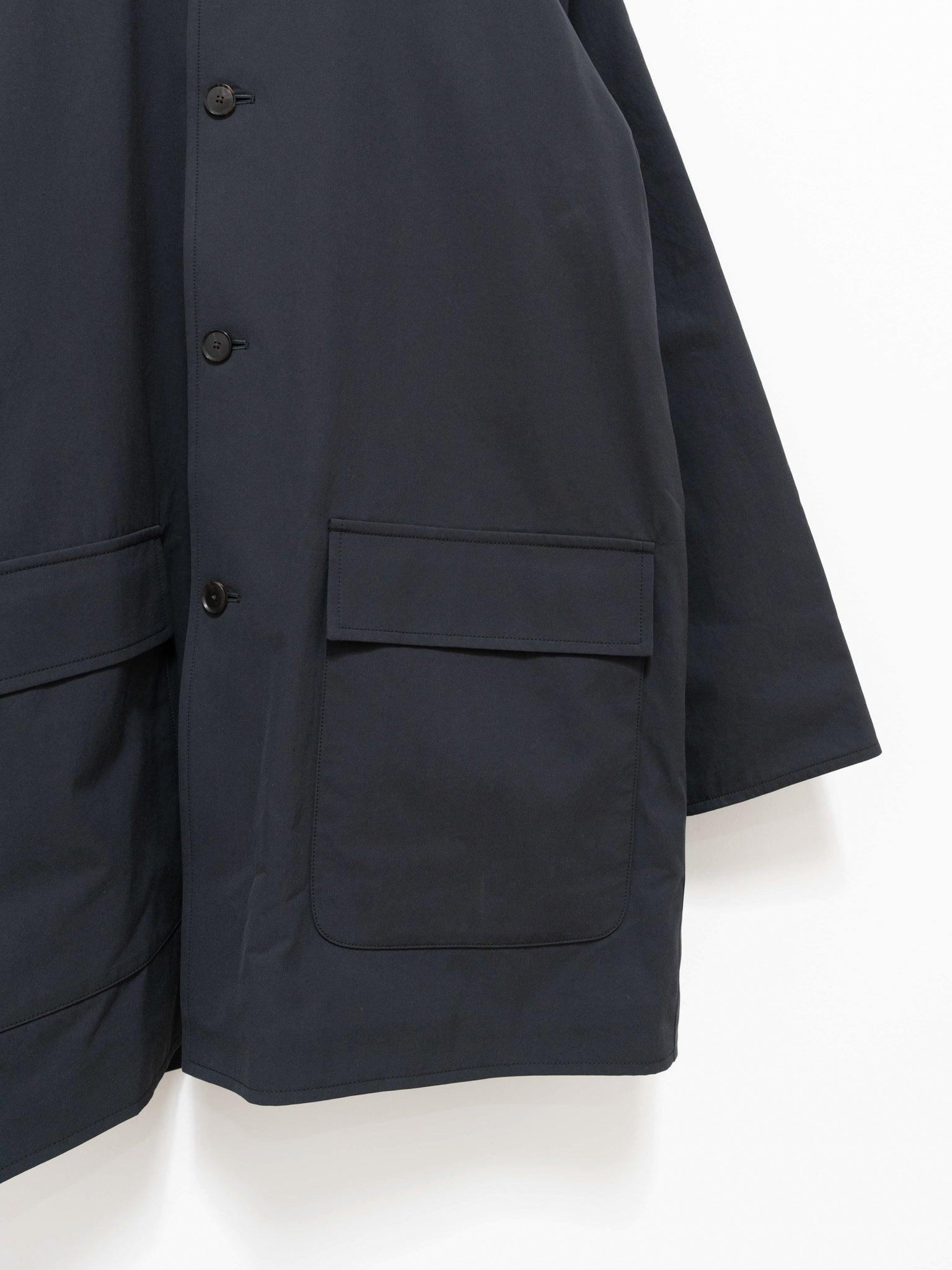 Namu Shop - Auralee Finx Hard Twist Gabardine Blouson Coat - Ink Black Chambray