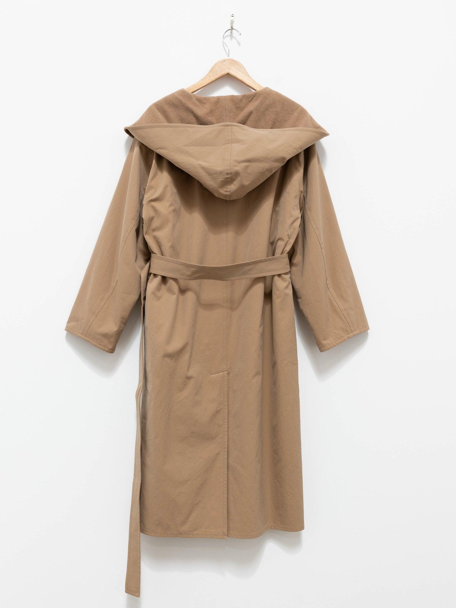 Namu Shop - Auralee Finx Hard Twist Gabardine Hooded Double Coat - Beige Chambray