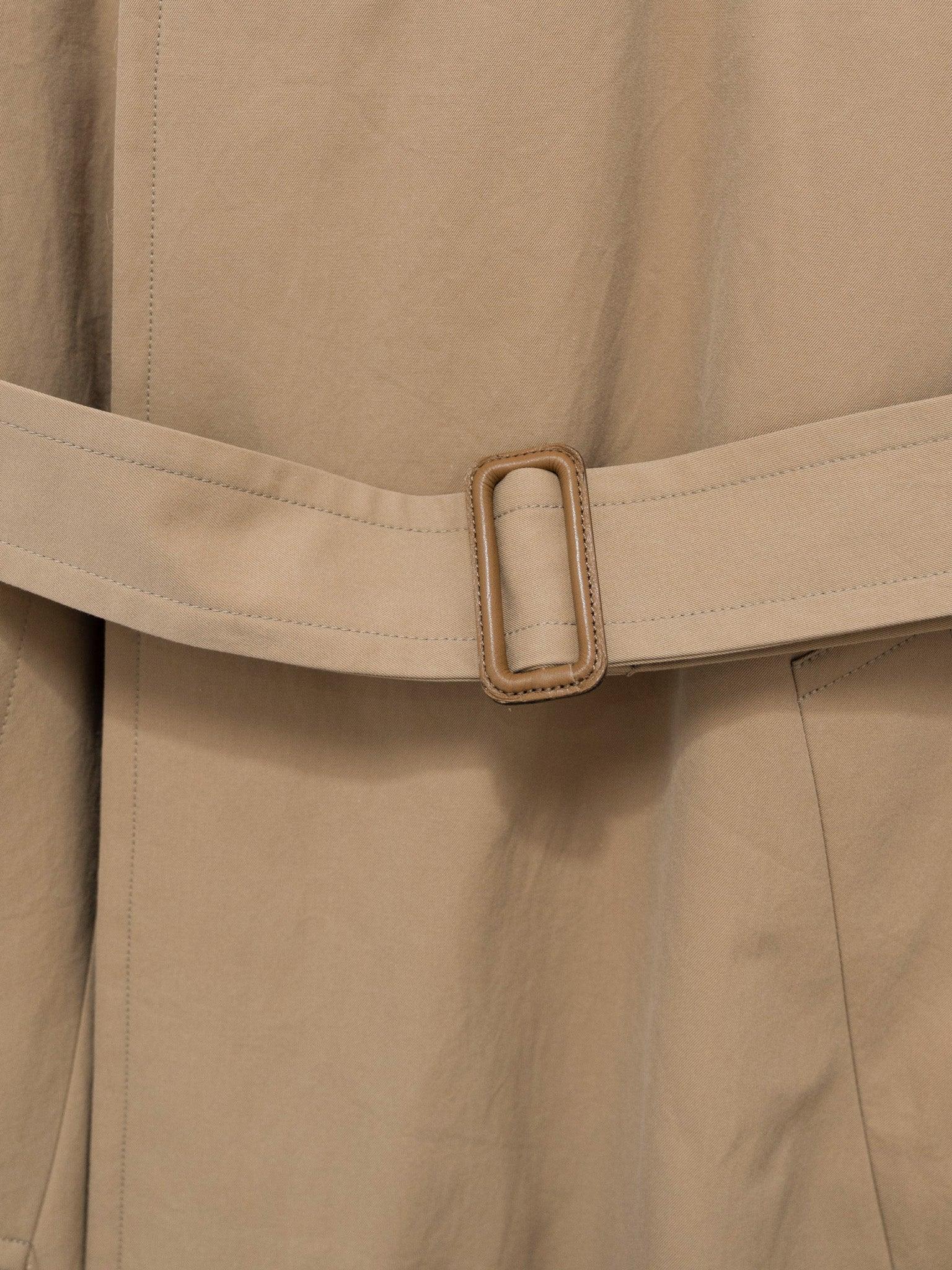 Namu Shop - Auralee Finx Hard Twist Gabardine Hooded Double Coat - Beige Chambray