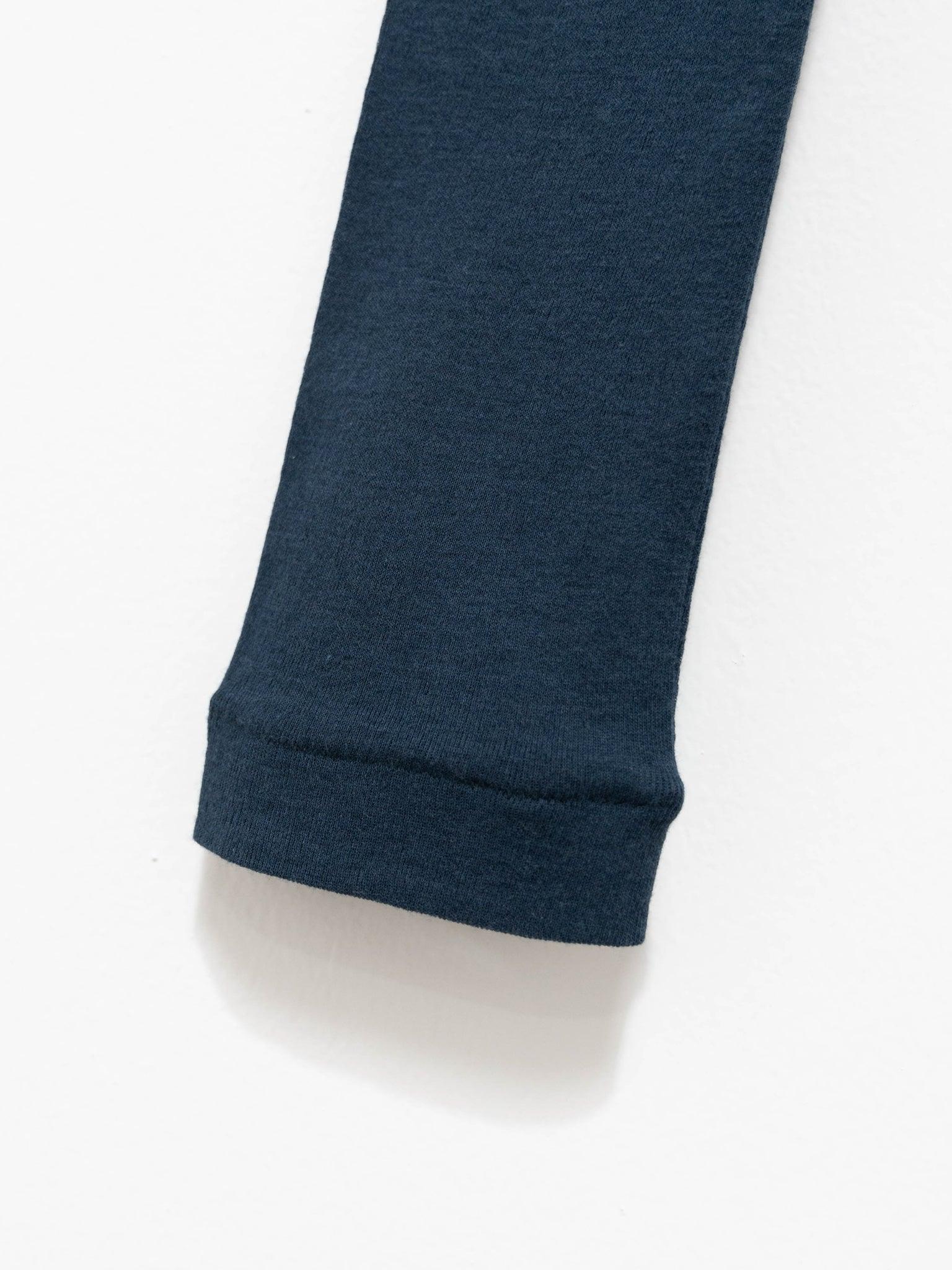 Namu Shop - Auralee High Gauge Sheer Rib Turtleneck L/S Tee - Navy Blue