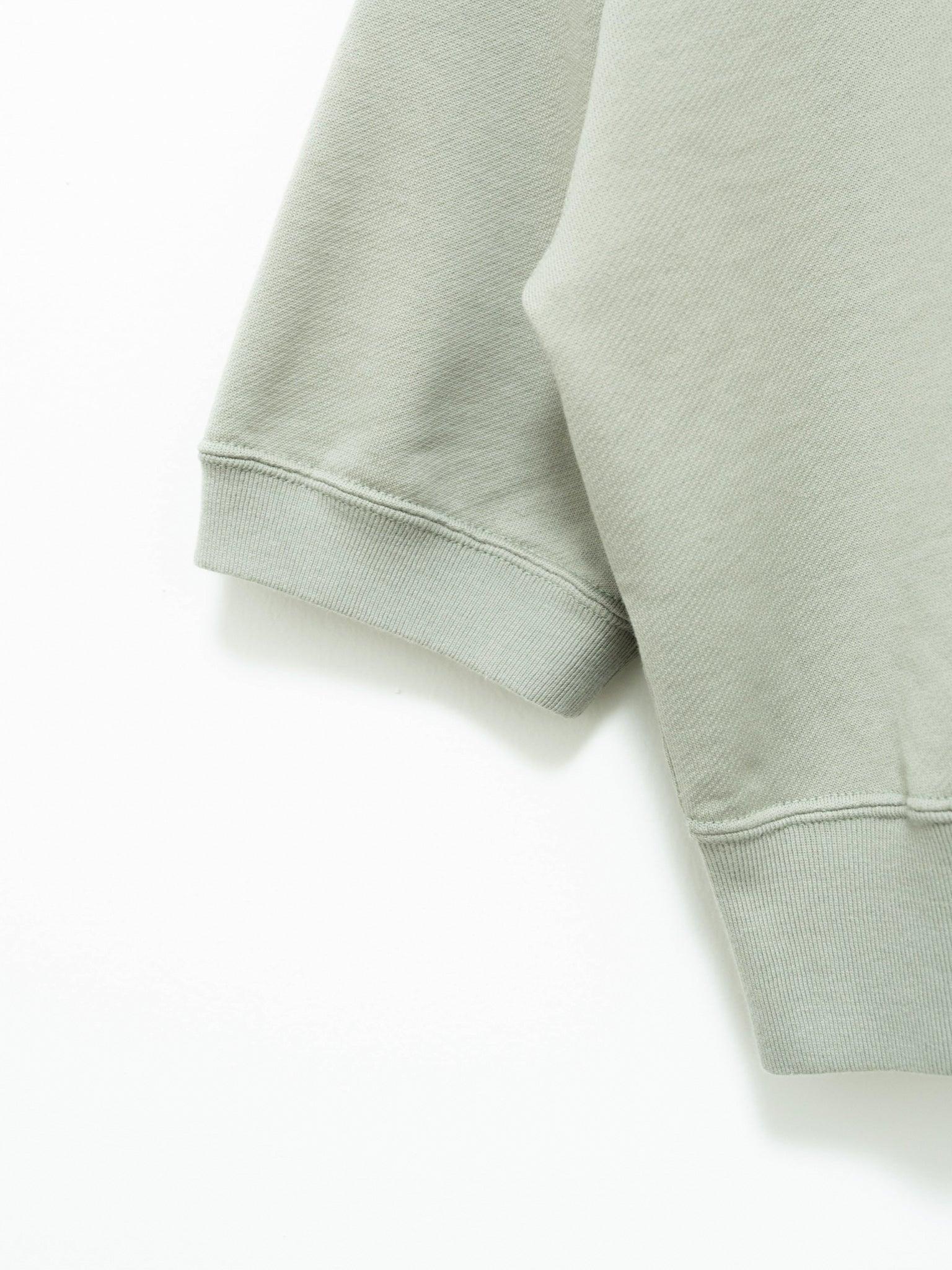Namu Shop - Auralee Light Flowy Sweat Half Sleeve Crop Pullover - Light Green
