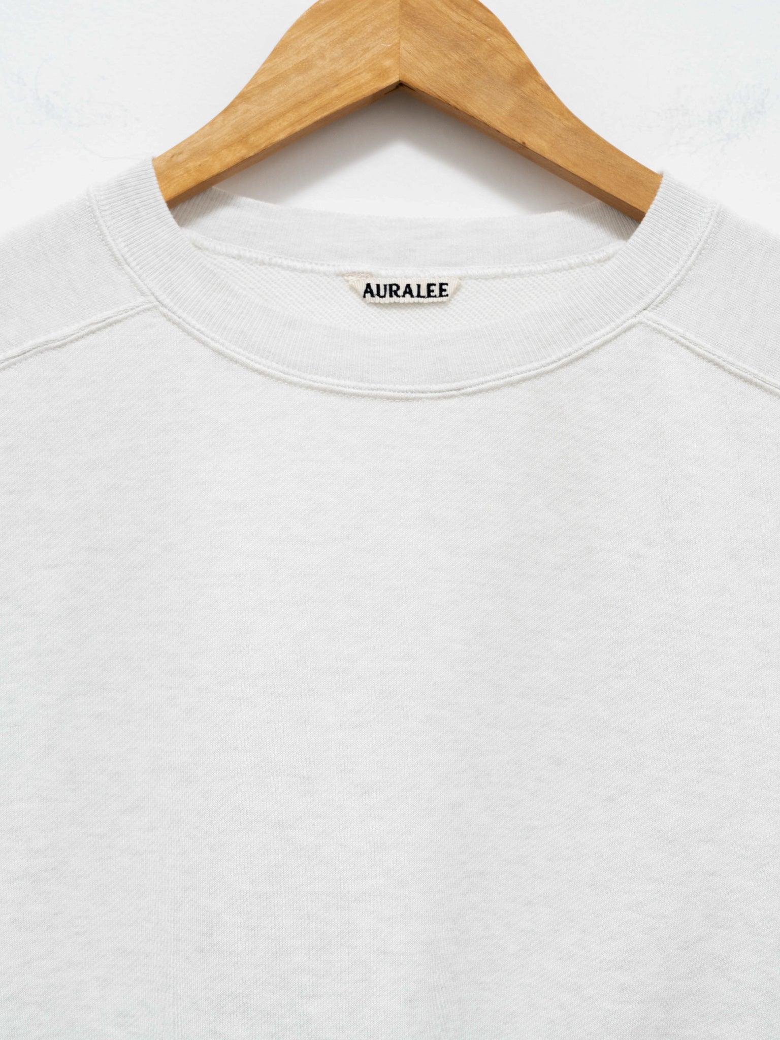Namu Shop - Auralee Light Flowy Sweat Half Sleeve Crop Pullover - Top Light Gray