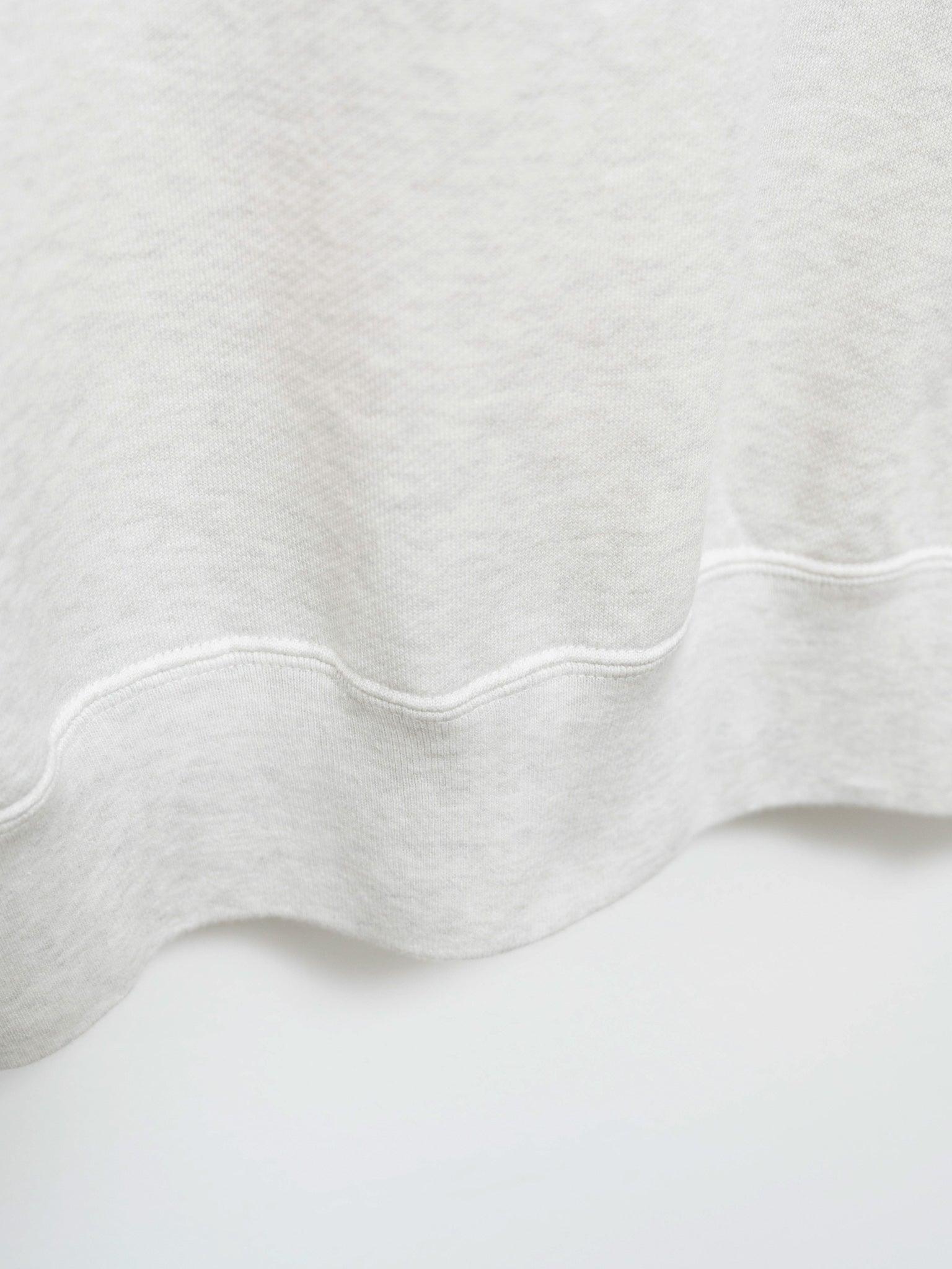Namu Shop - Auralee Light Flowy Sweat Half Sleeve Crop Pullover - Top Light Gray