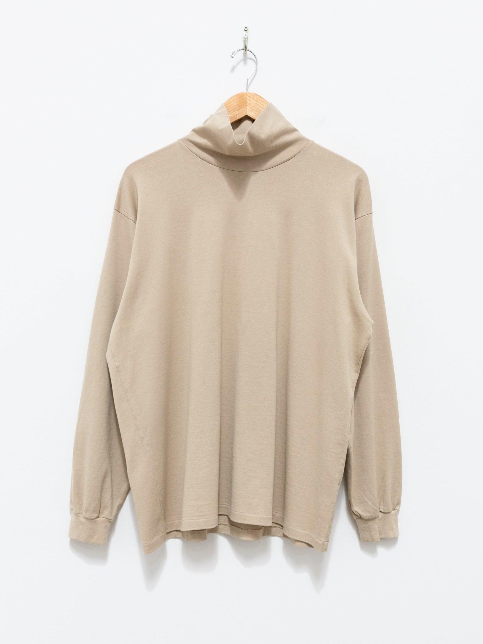 Namu Shop - Auralee Luster Plaiting High Neck L/S Tee - Beige