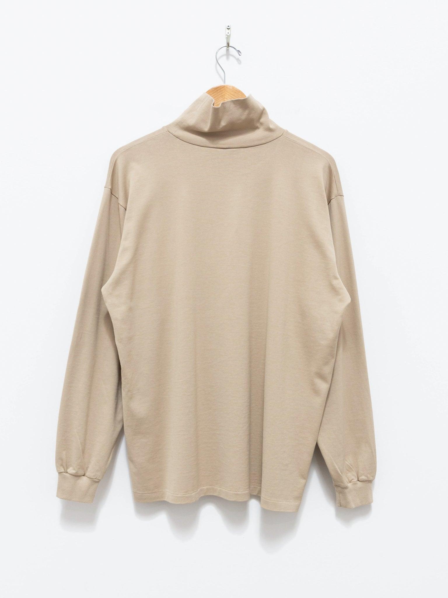 Namu Shop - Auralee Luster Plaiting High Neck L/S Tee - Beige