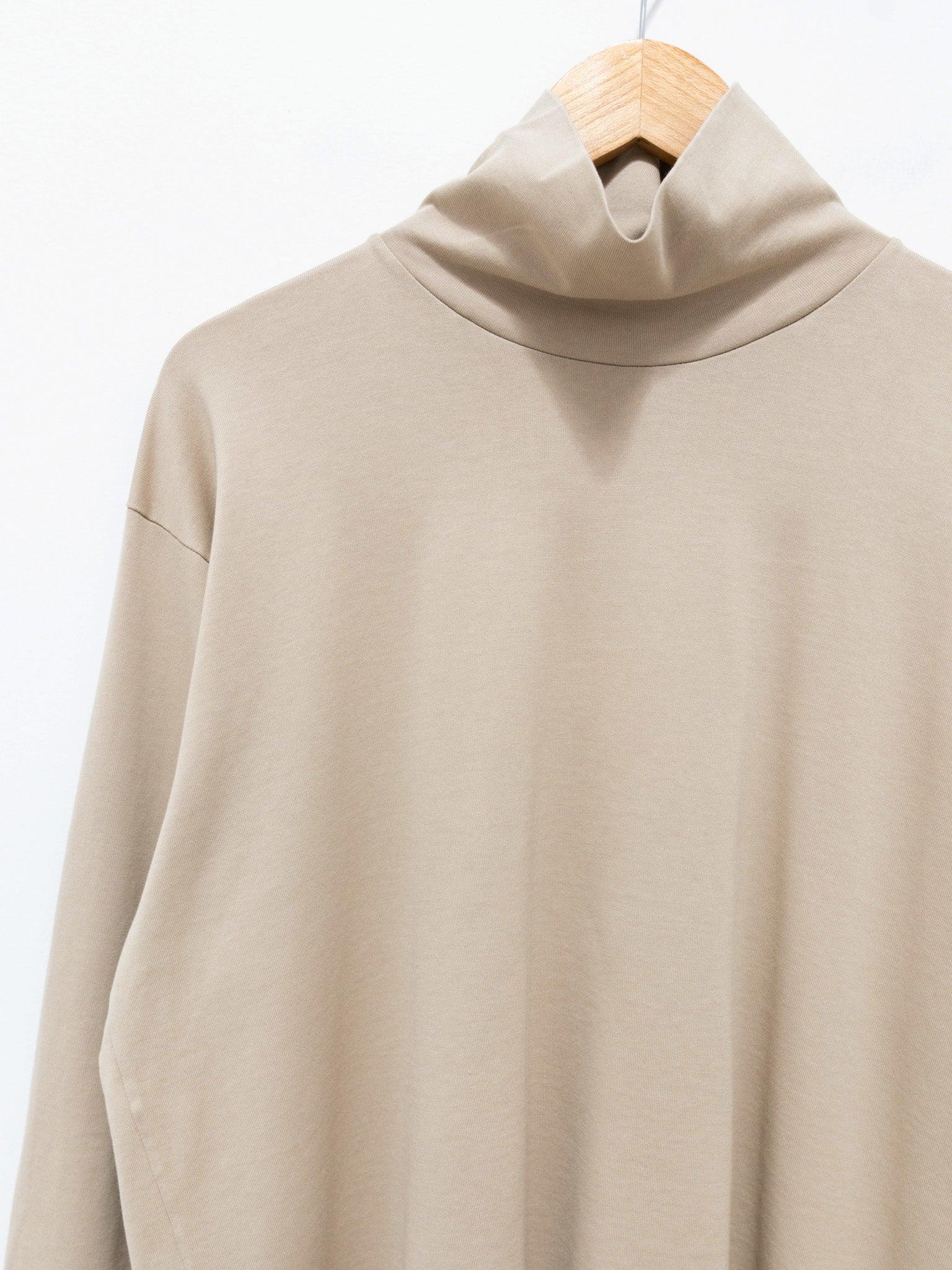 Namu Shop - Auralee Luster Plaiting High Neck L/S Tee - Beige