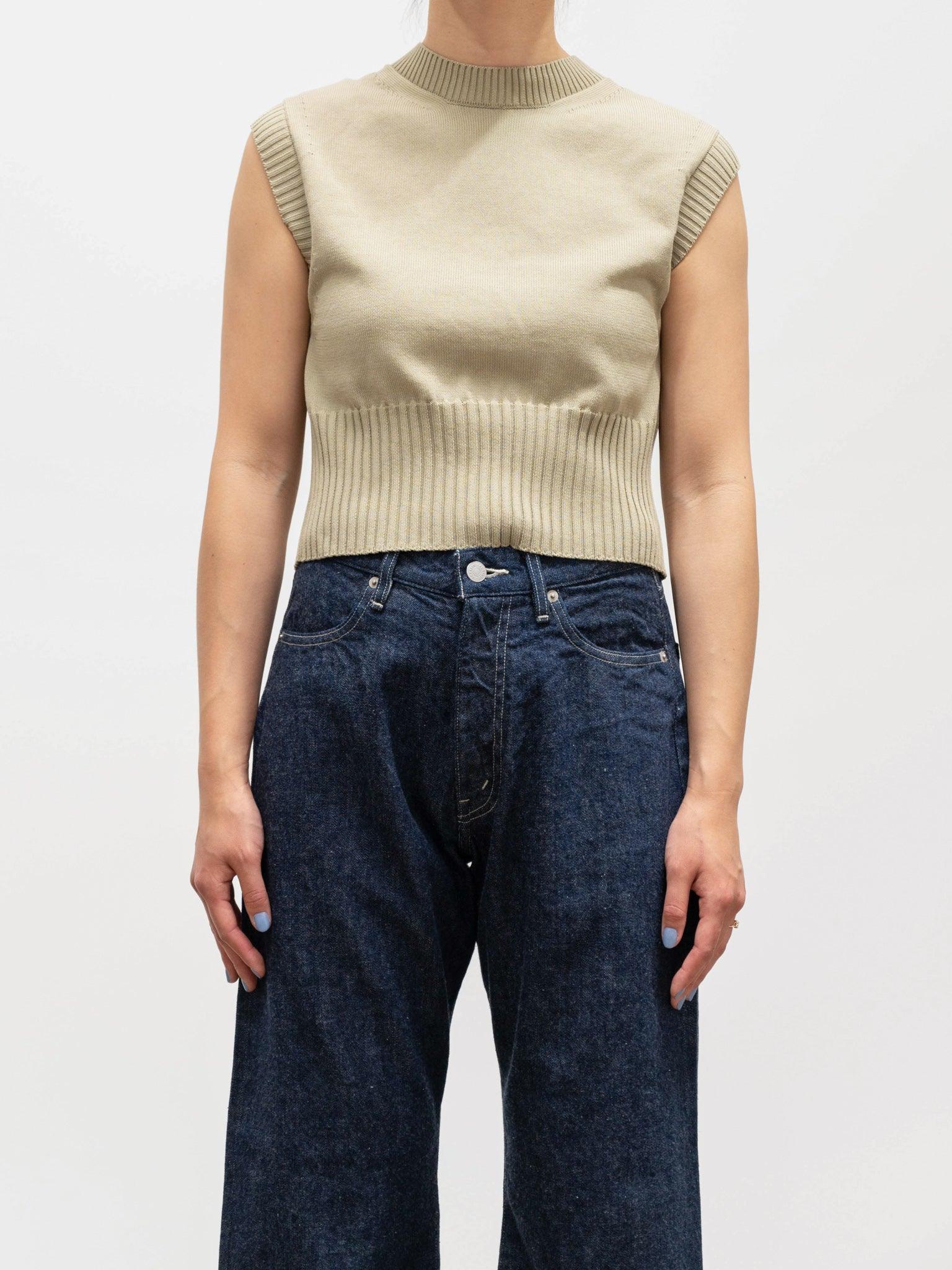 Namu Shop - Auralee Mid Gauge Dry Cotton Knit Vest - Light Beige