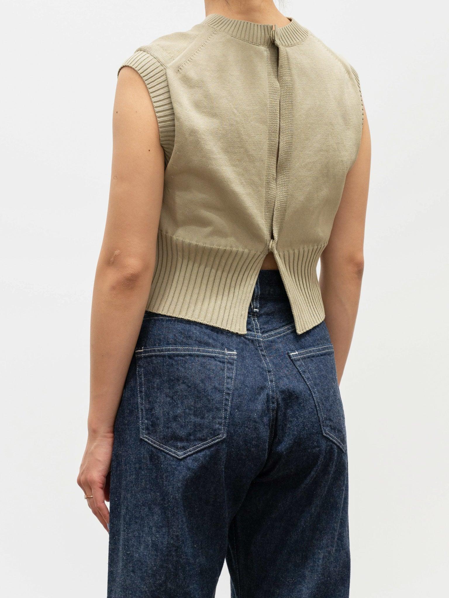 Namu Shop - Auralee Mid Gauge Dry Cotton Knit Vest - Light Beige