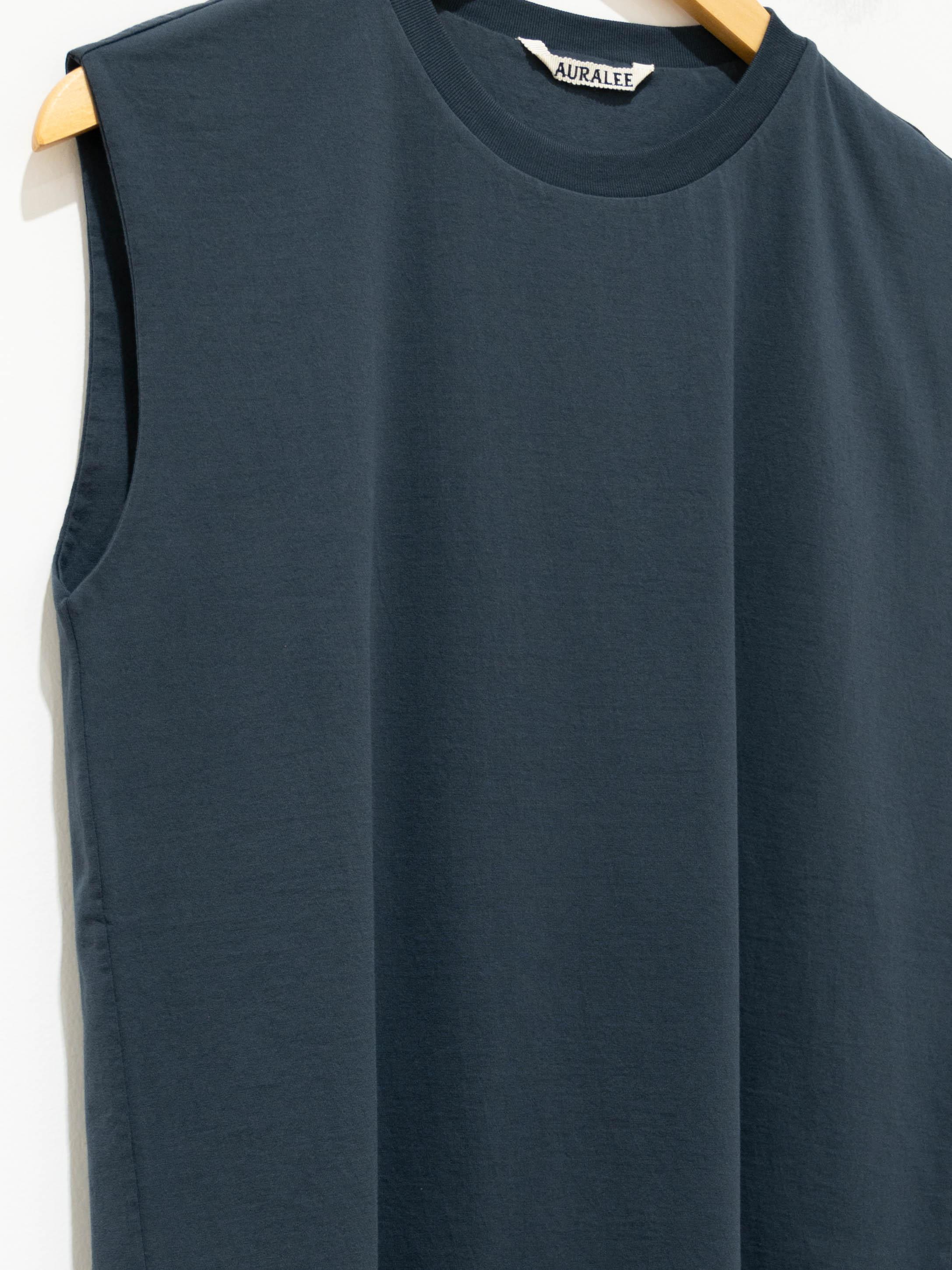Namu Shop - Auralee Organic Cotton High Gauge Jersey Sleeveless Tee - Dark Blue