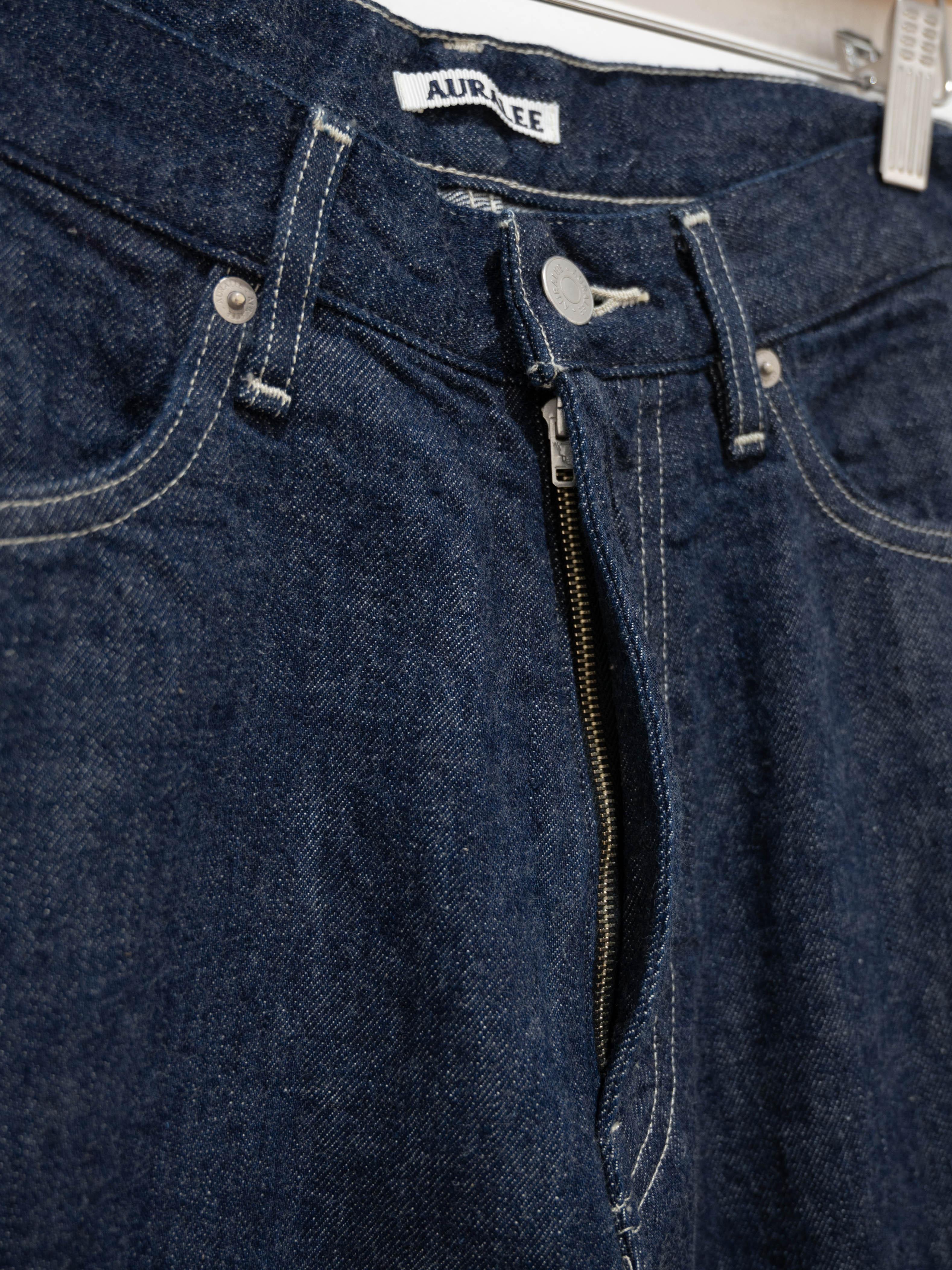 Namu Shop - Auralee Selvedge Light Denim Wide Pants - Indigo