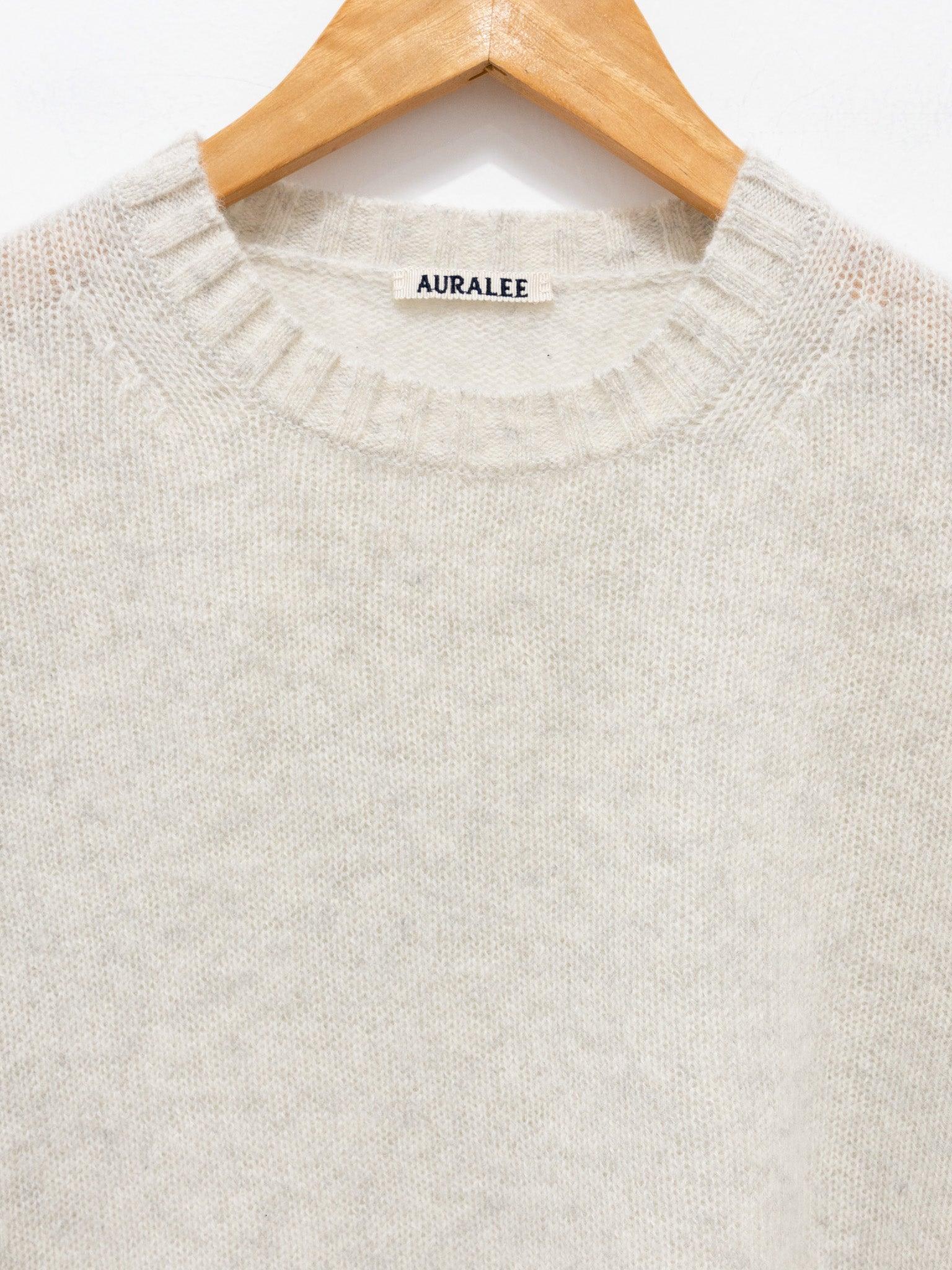 Namu Shop - Auralee Shetland Wool Cashmere Knit Pullover - Top White