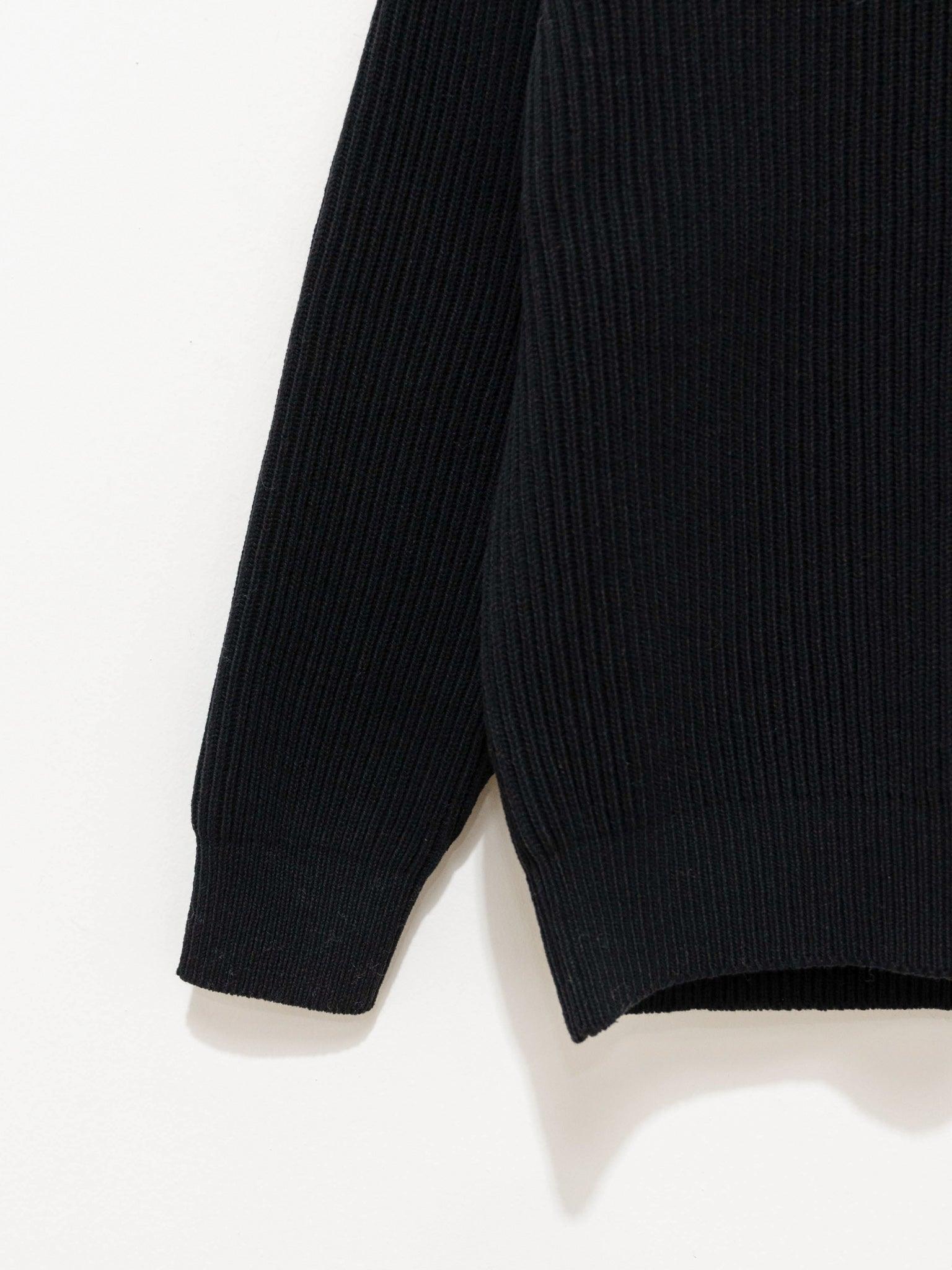 Namu Shop - Auralee Super Fine Wool Rib Knit Big Pullover - Black